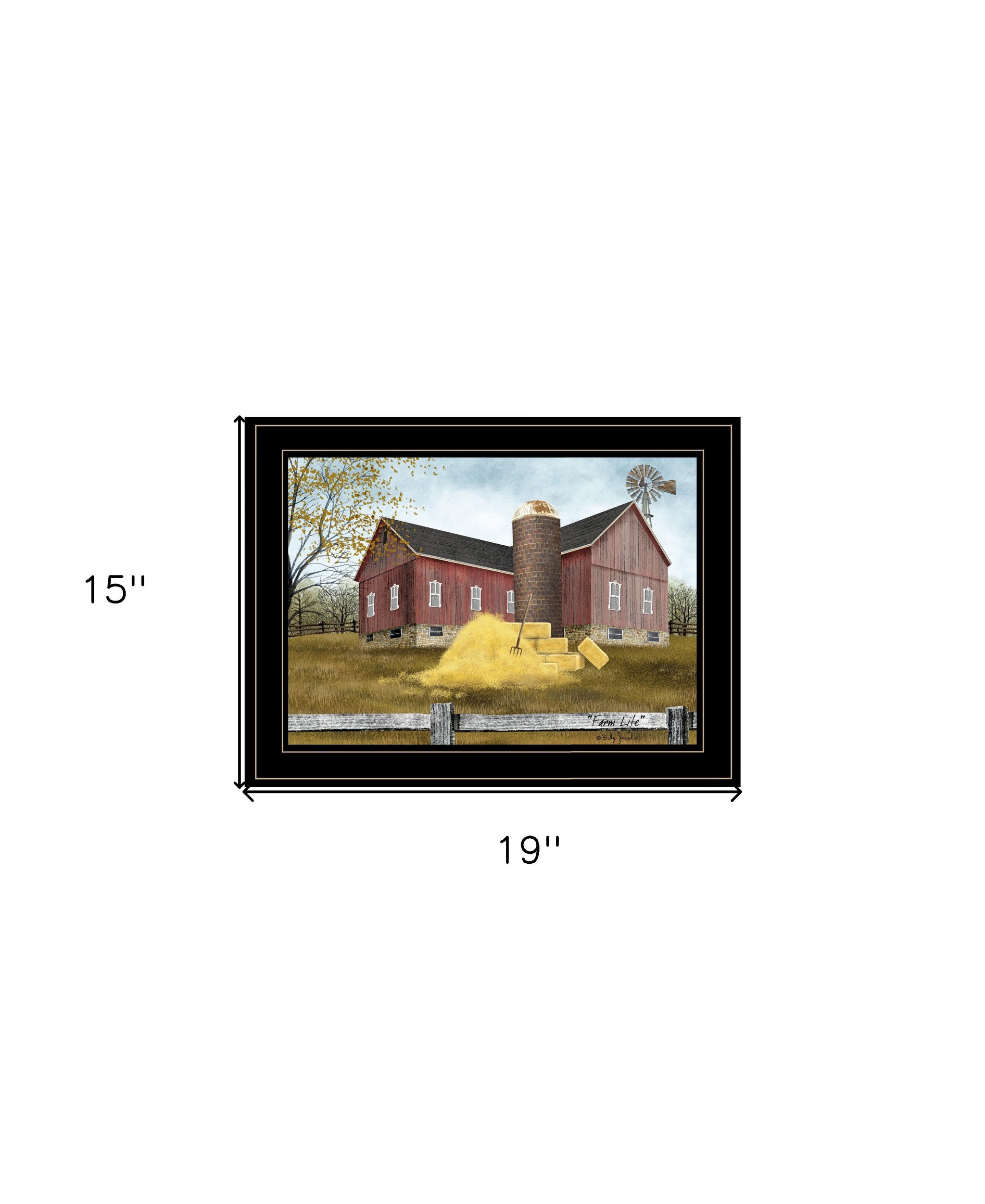 Farm Life 3 Black Framed Print Wall Art