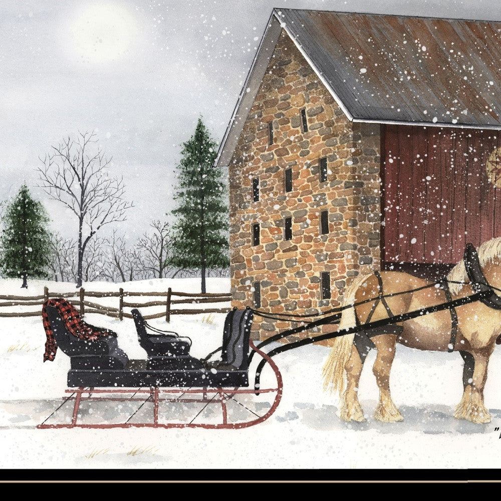 Dashing Through The Snow 2 Black Framed Print Wall Art