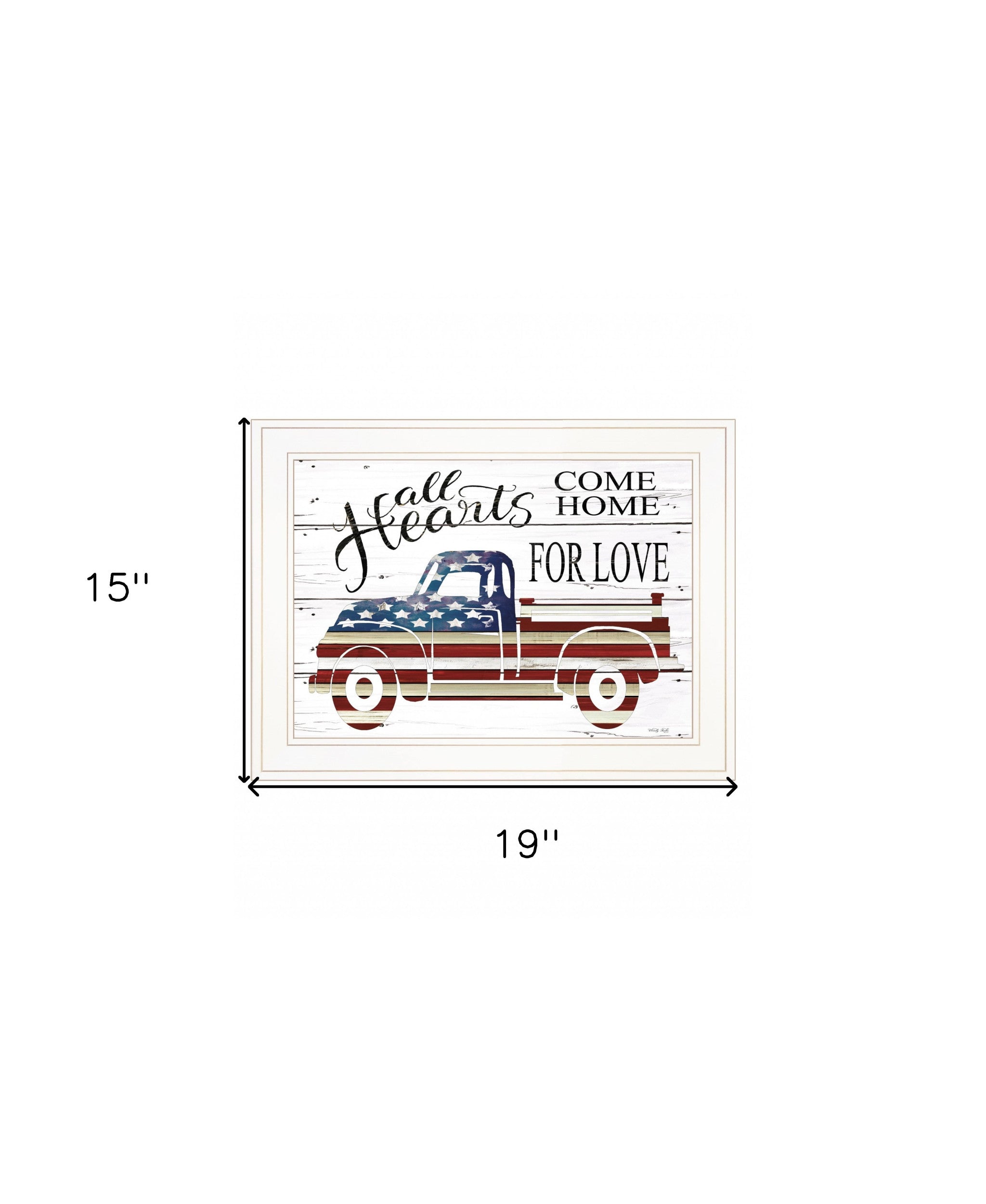 All Hearts Come Home For Love Truck 2 White Framed Print Wall Art