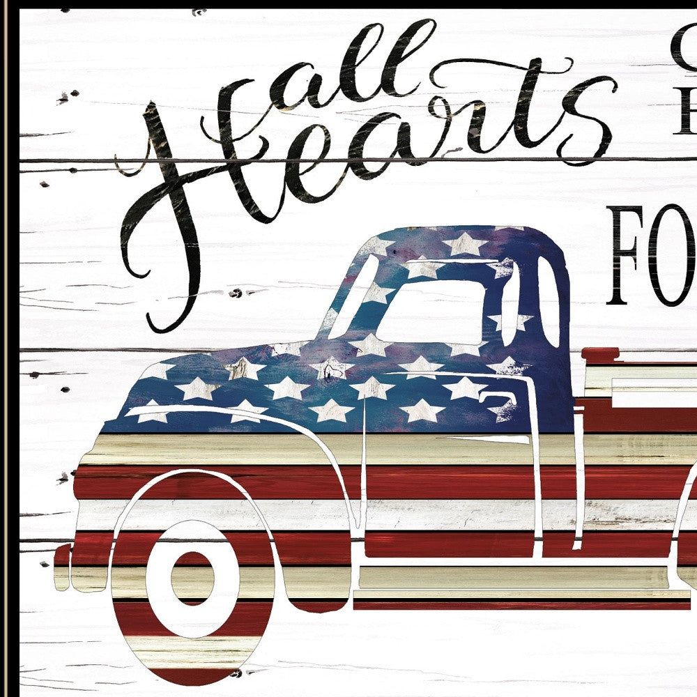 All Hearts Come Home For Love Truck 3 Black Framed Print Wall Art