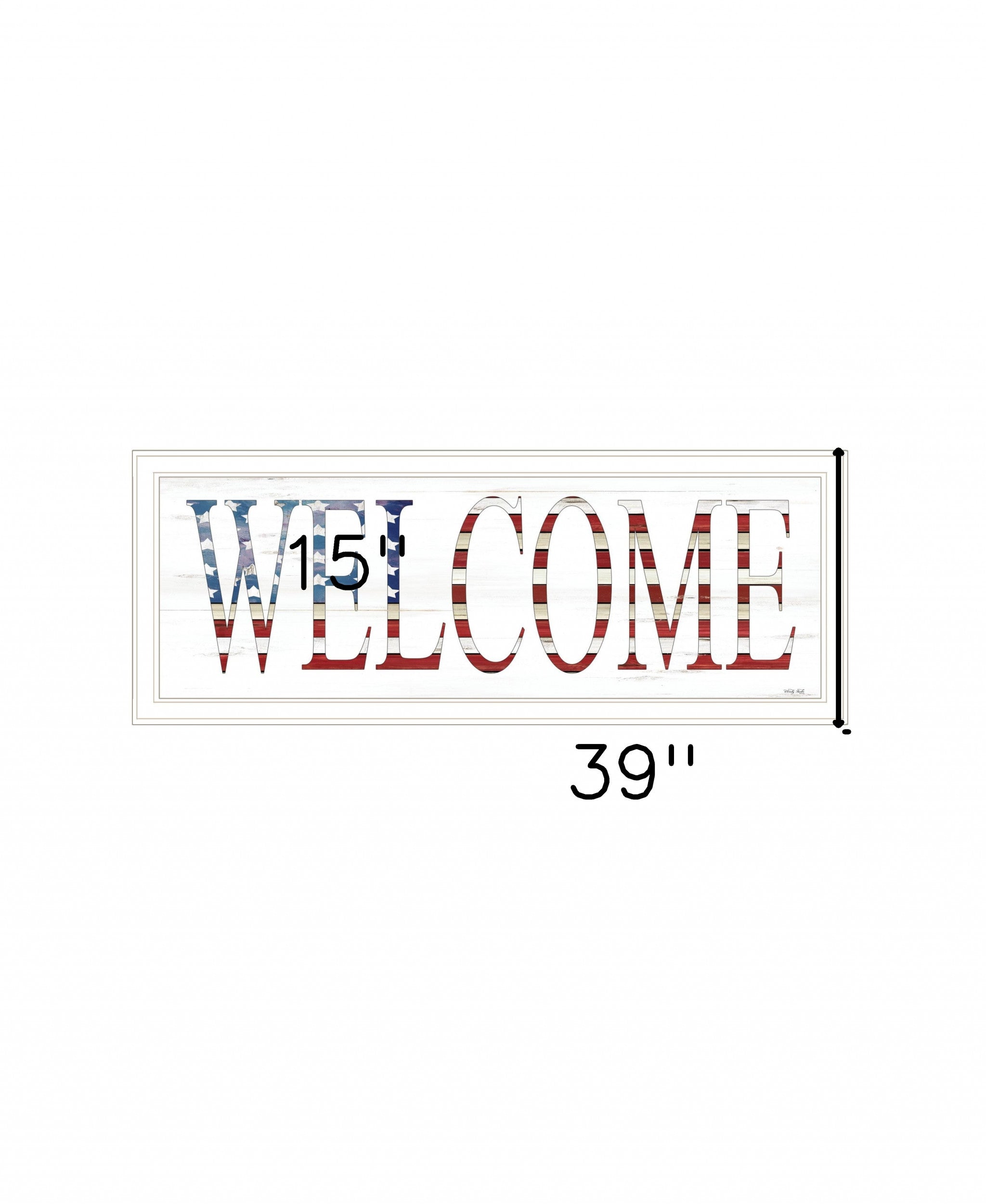 Patriotic Welcome 1 White Framed Print Wall Art