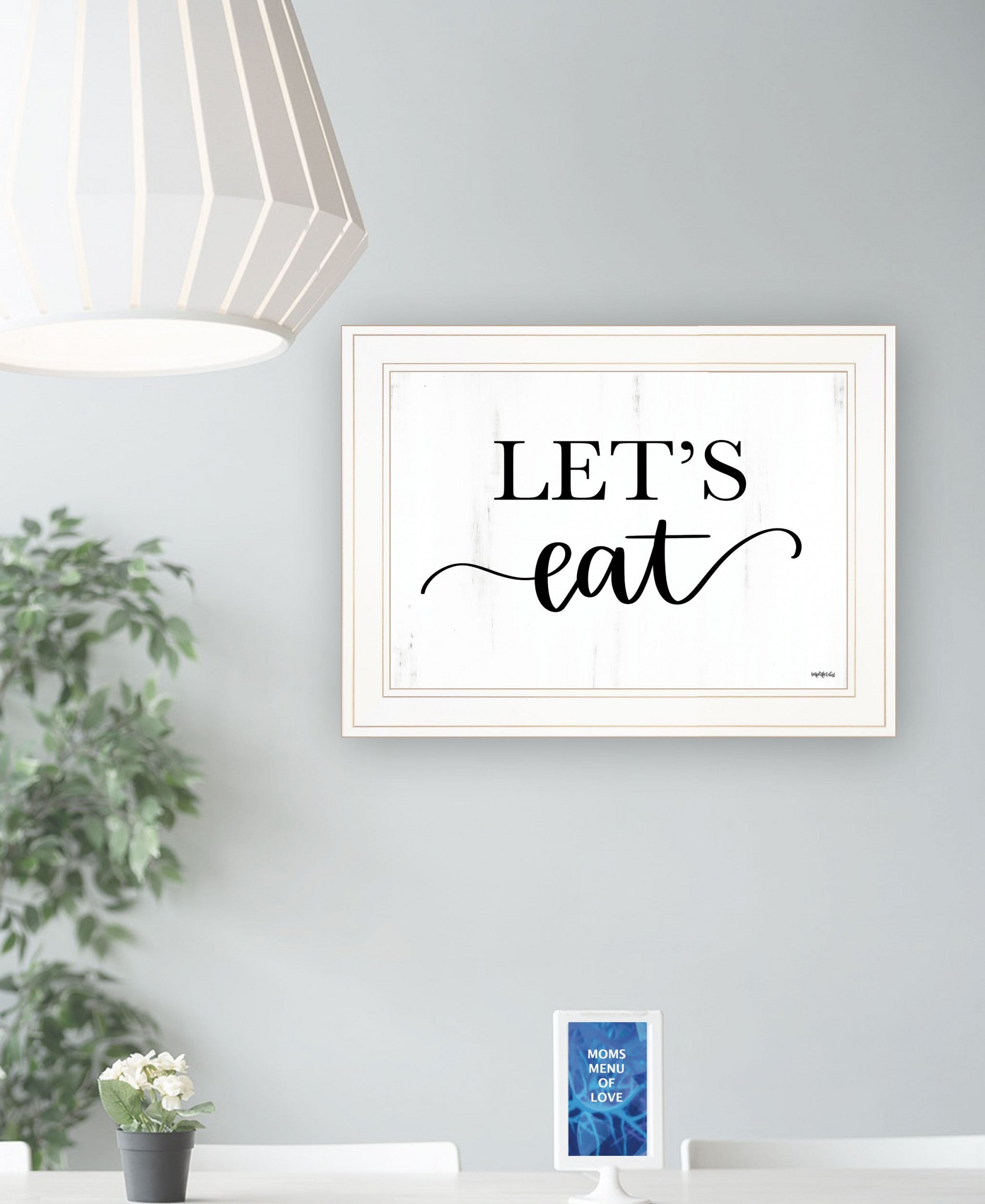 Lets Eat 2 White Framed Print Wall Art