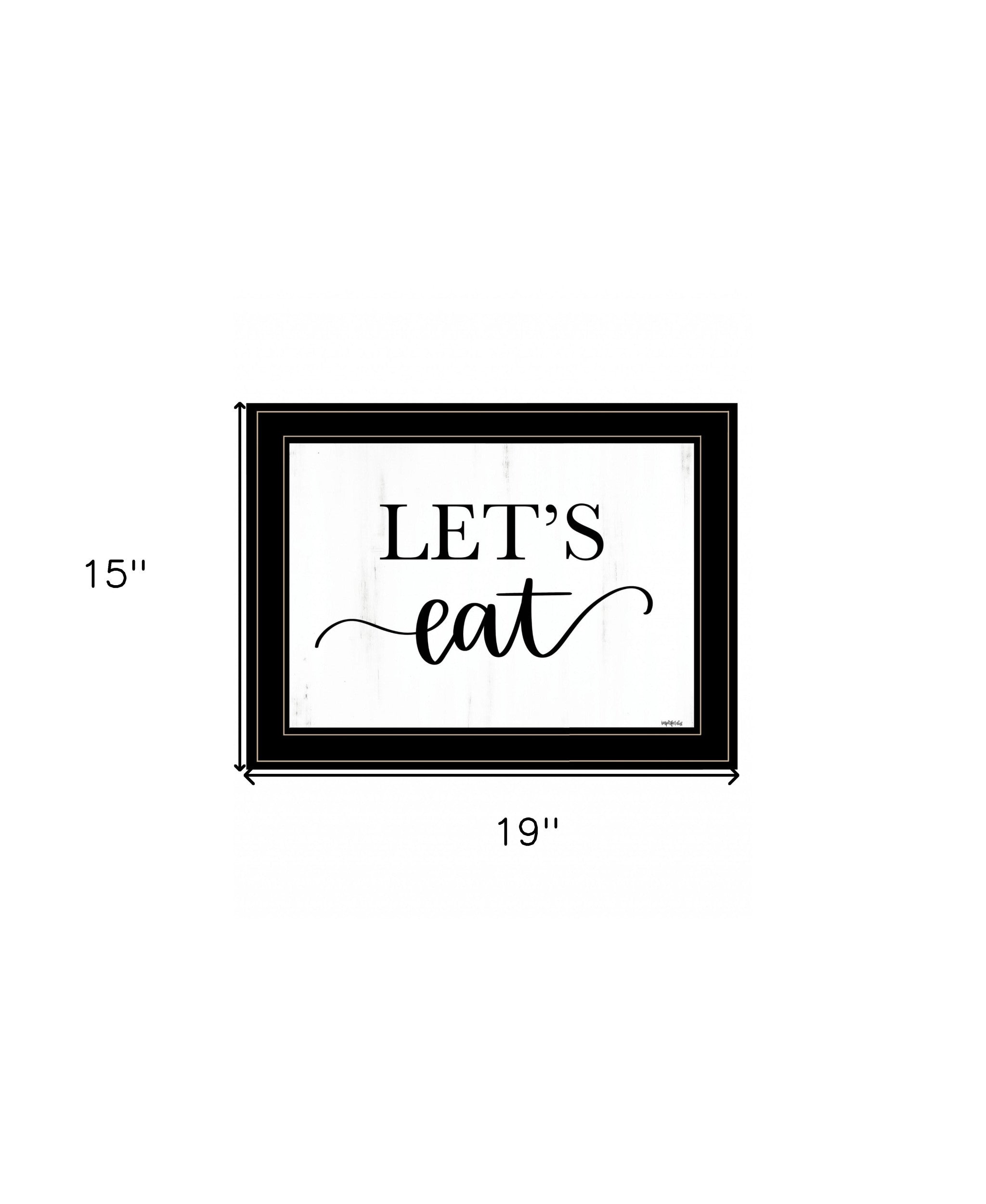 Lets Eat 3 Black Framed Print Wall Art