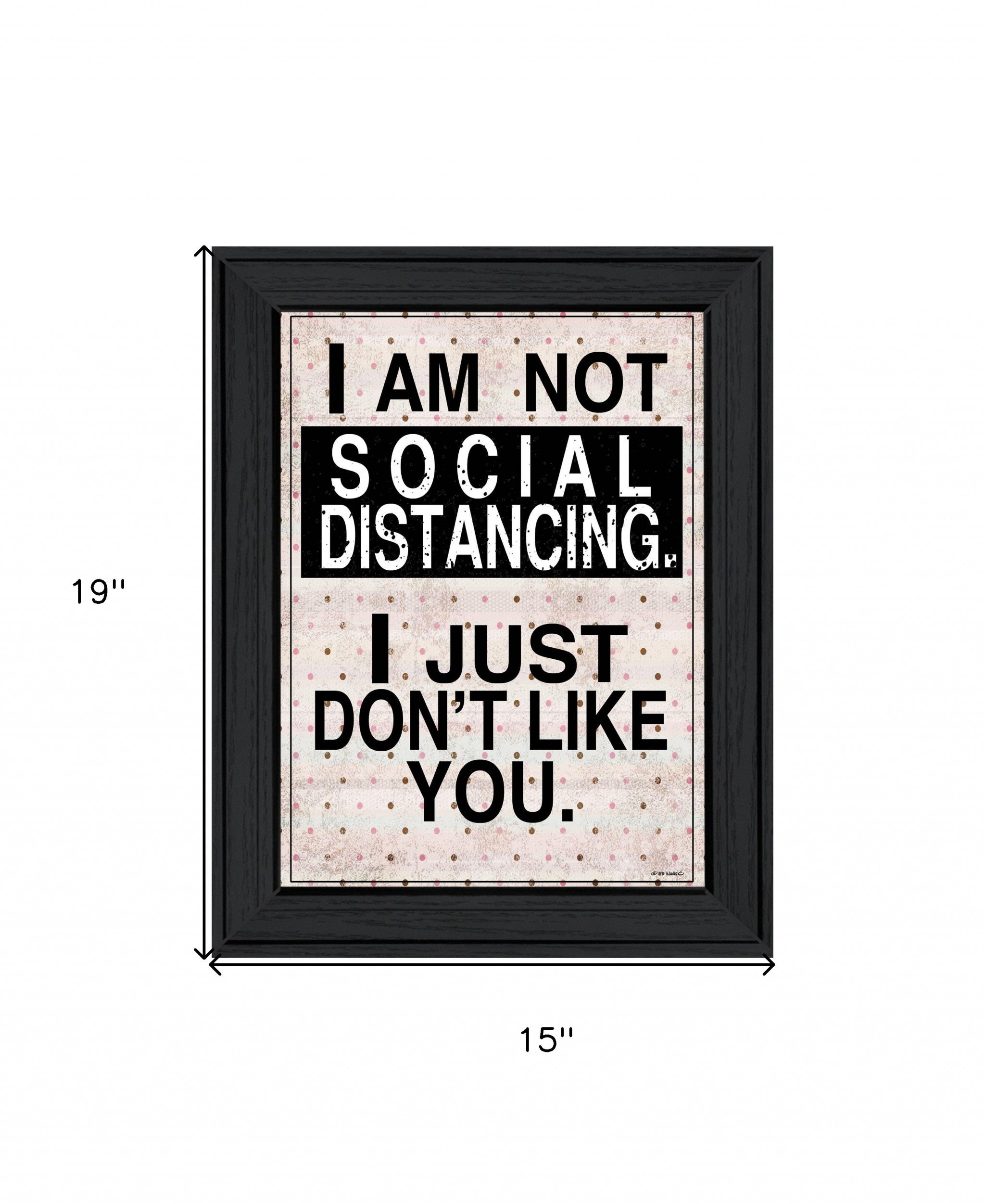 Social Distancing 1 Black Framed Print Wall Art