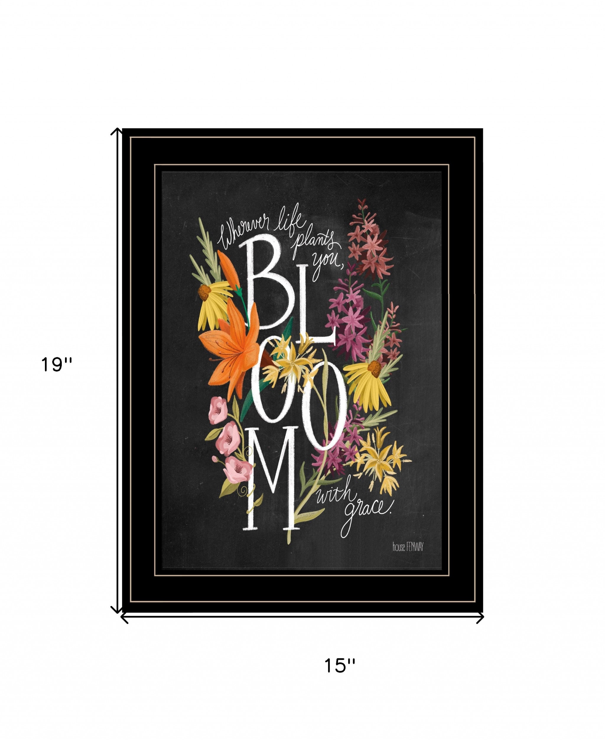 Bloom With Grace 4 Black Framed Print Wall Art