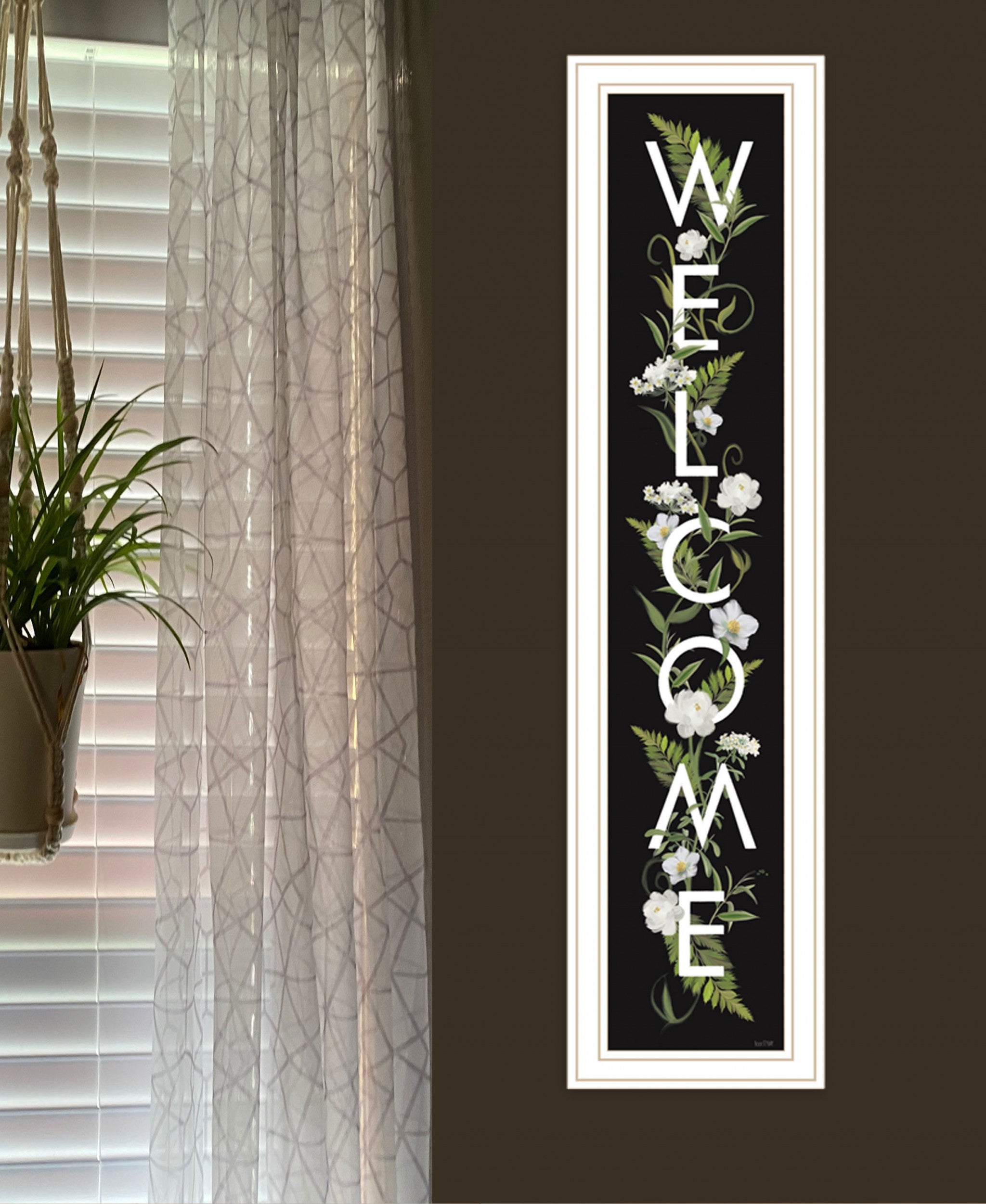 Welcome Sign I 4 White Framed Print Wall Art