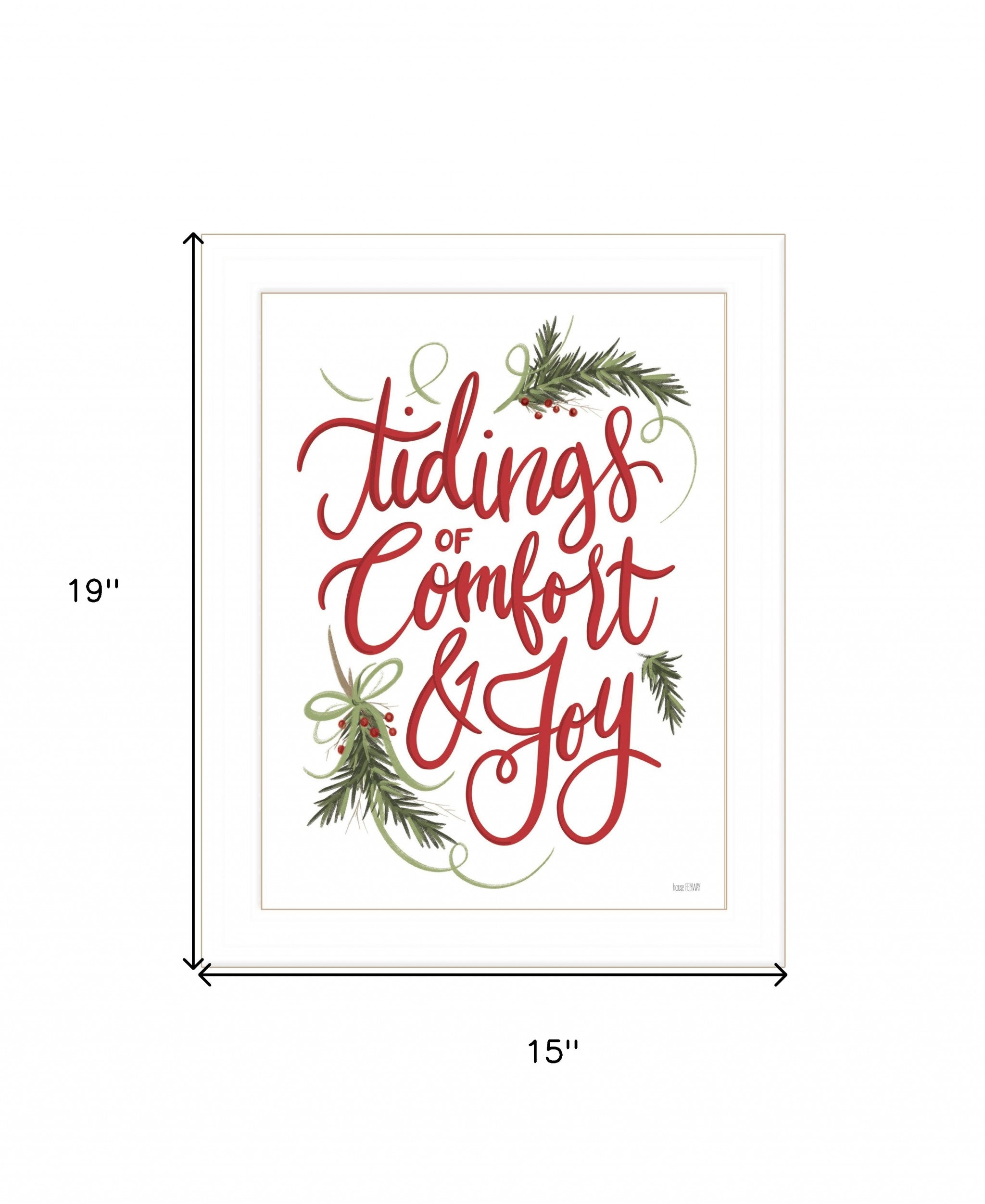 Tidings Of Comfort & Joy 2 White Framed Print Wall Art