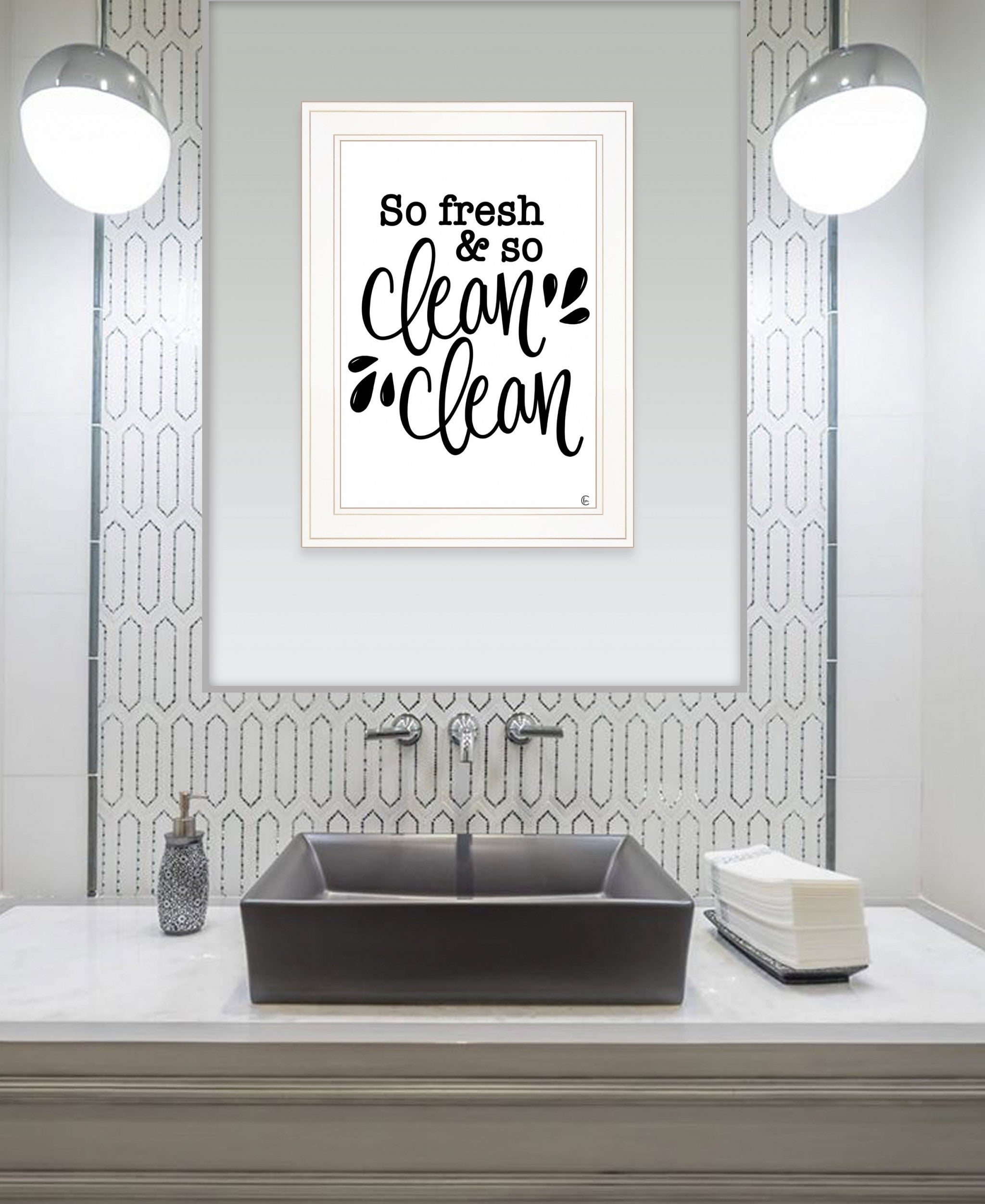 So Clean Clean 1 White Framed Print Wall Art