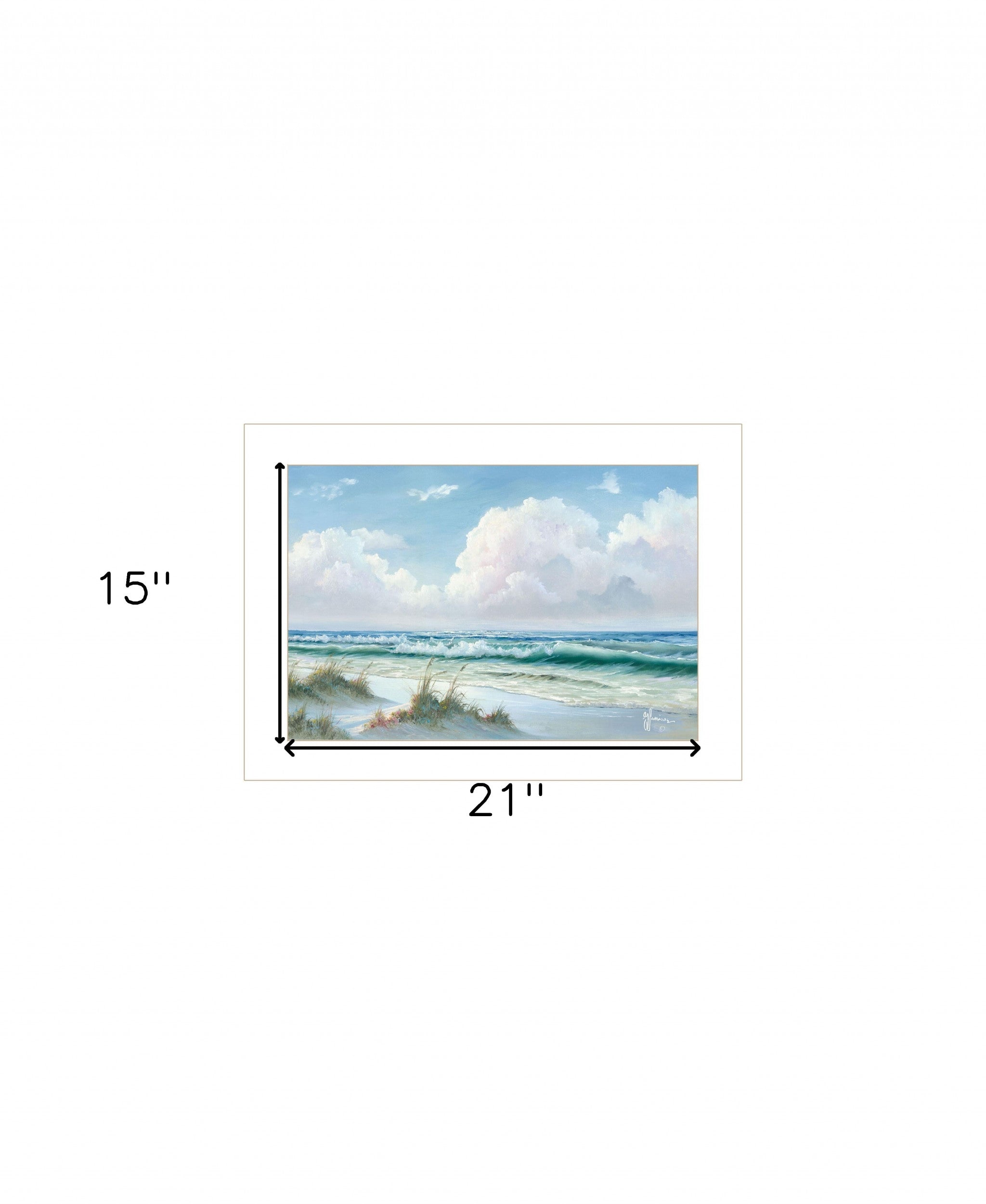 Beach 6 White Framed Print Wall Art