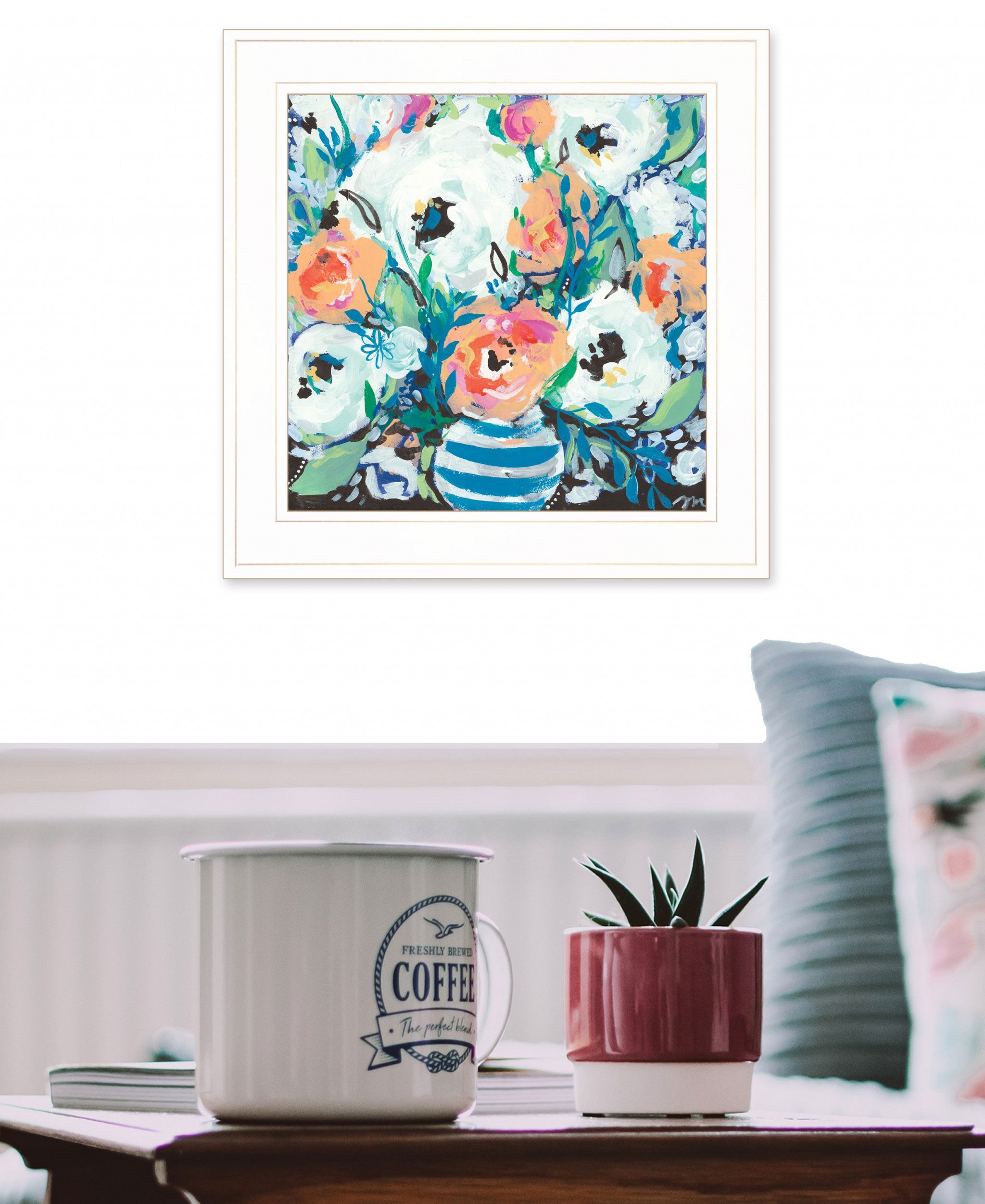 Fancy Florals 1 [2] White Framed Print Wall Art