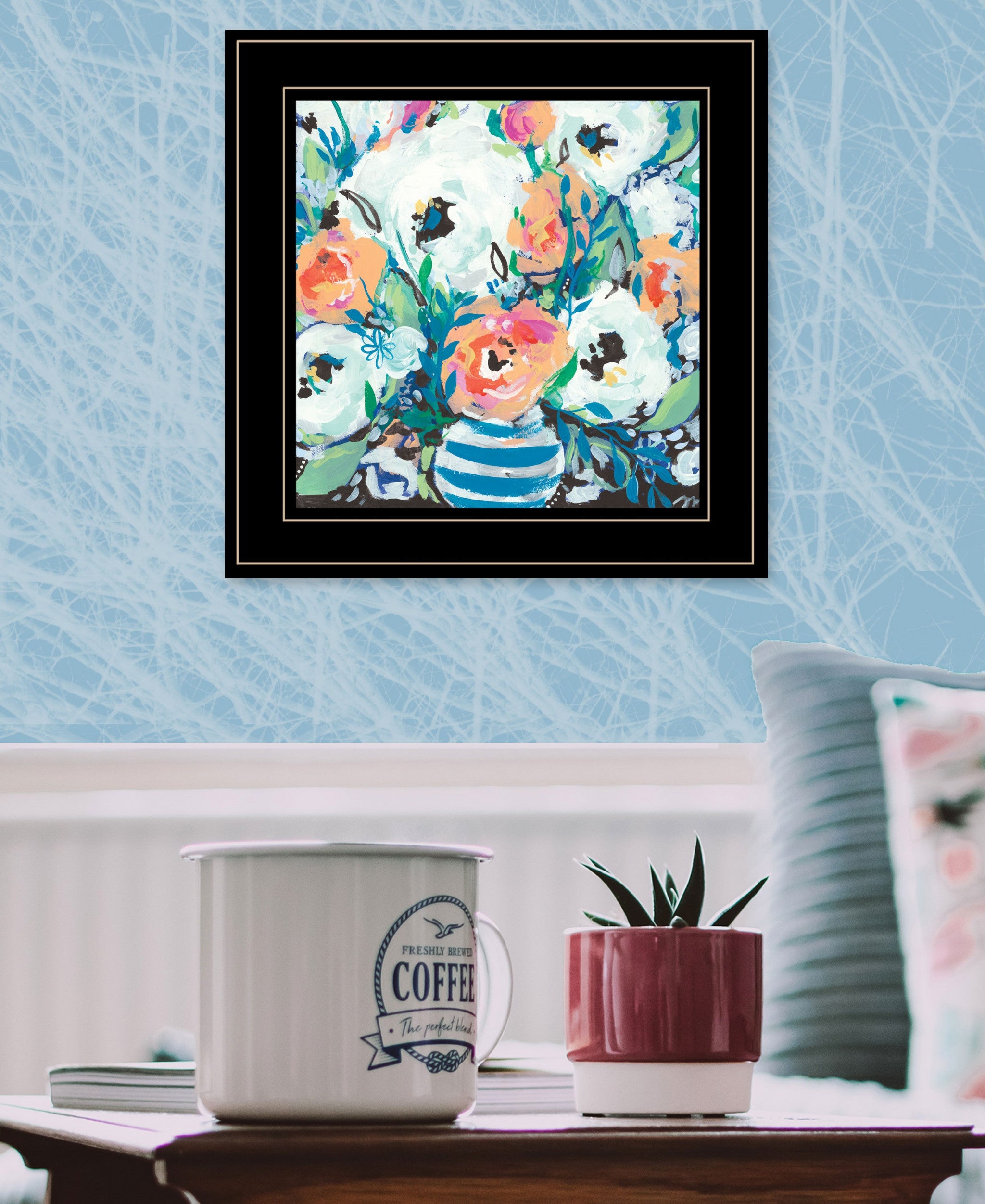 Fancy Florals 1 [3] Black Framed Print Wall Art