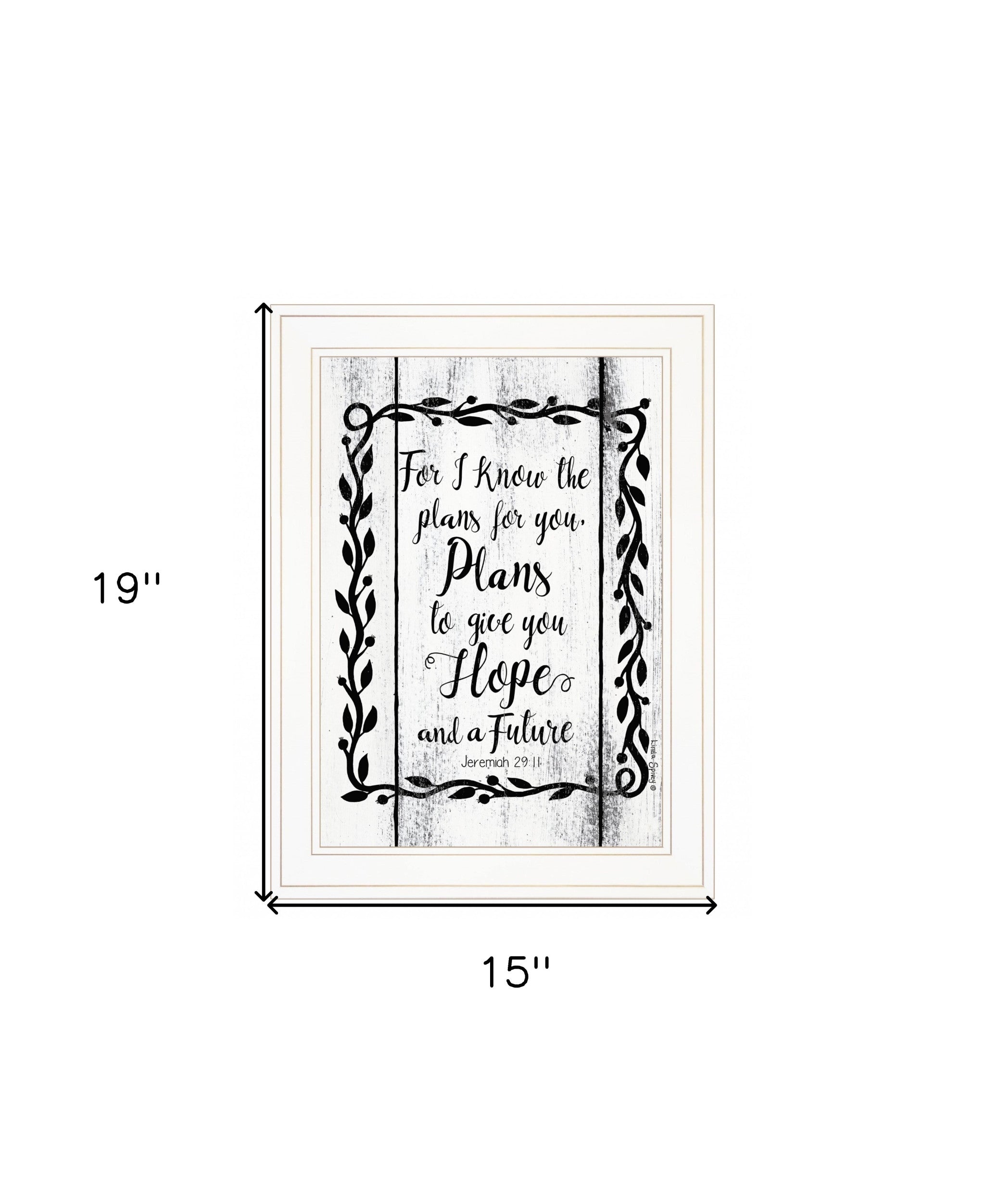 Plans To Give You Hope 1 White Framed Print Wall Art