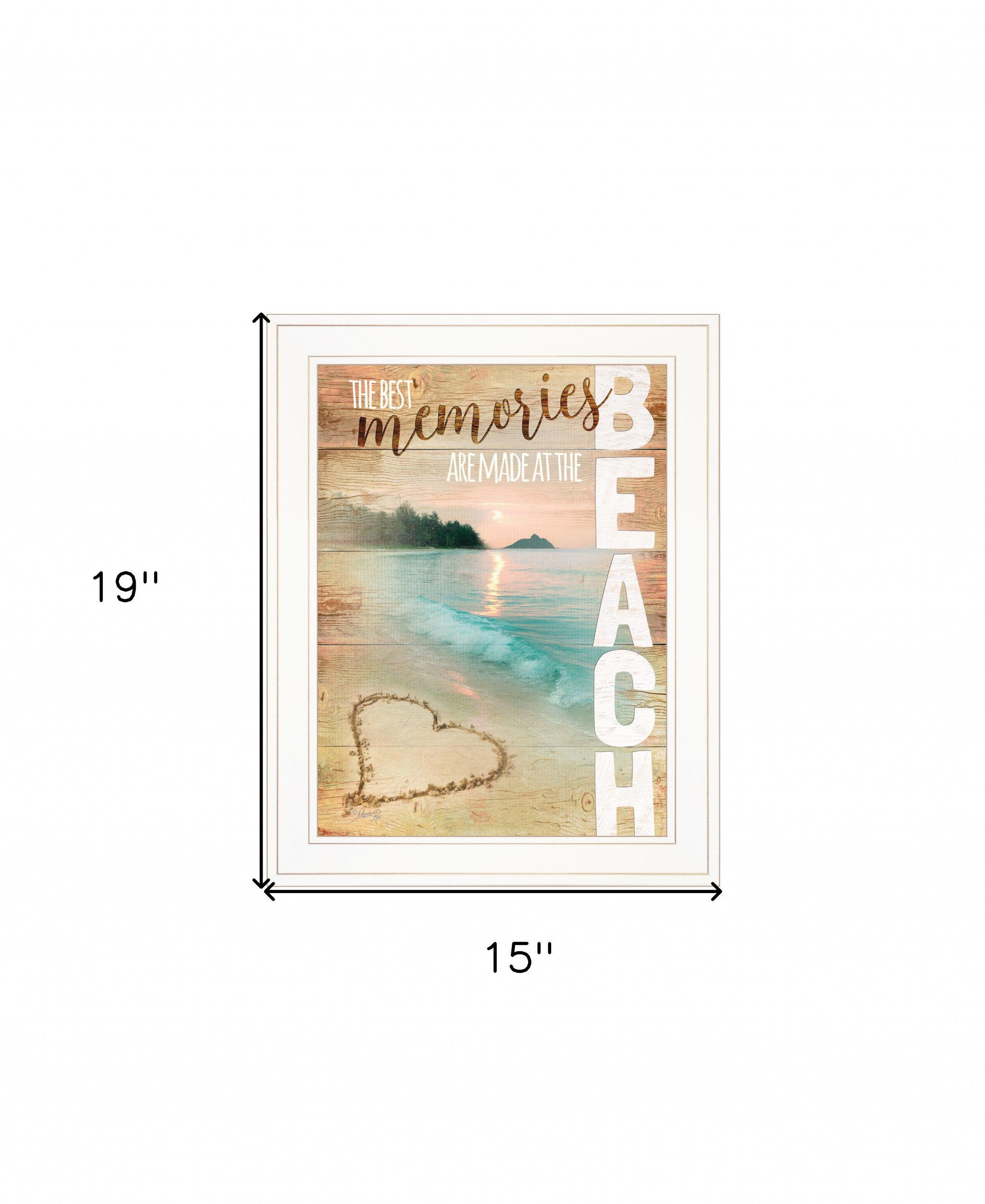 Beach Memories 1 White Framed Print Wall Art