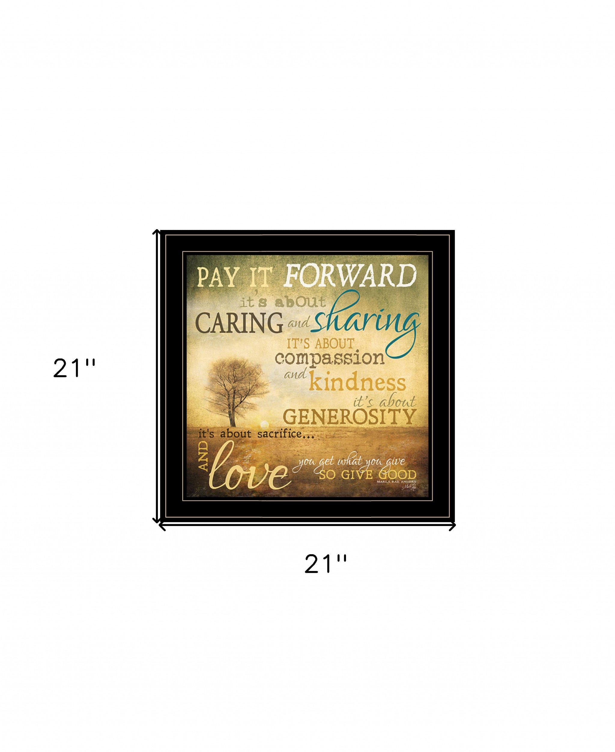 Meaning Of Pay It Forward 3 Black Framed Print Wall Art