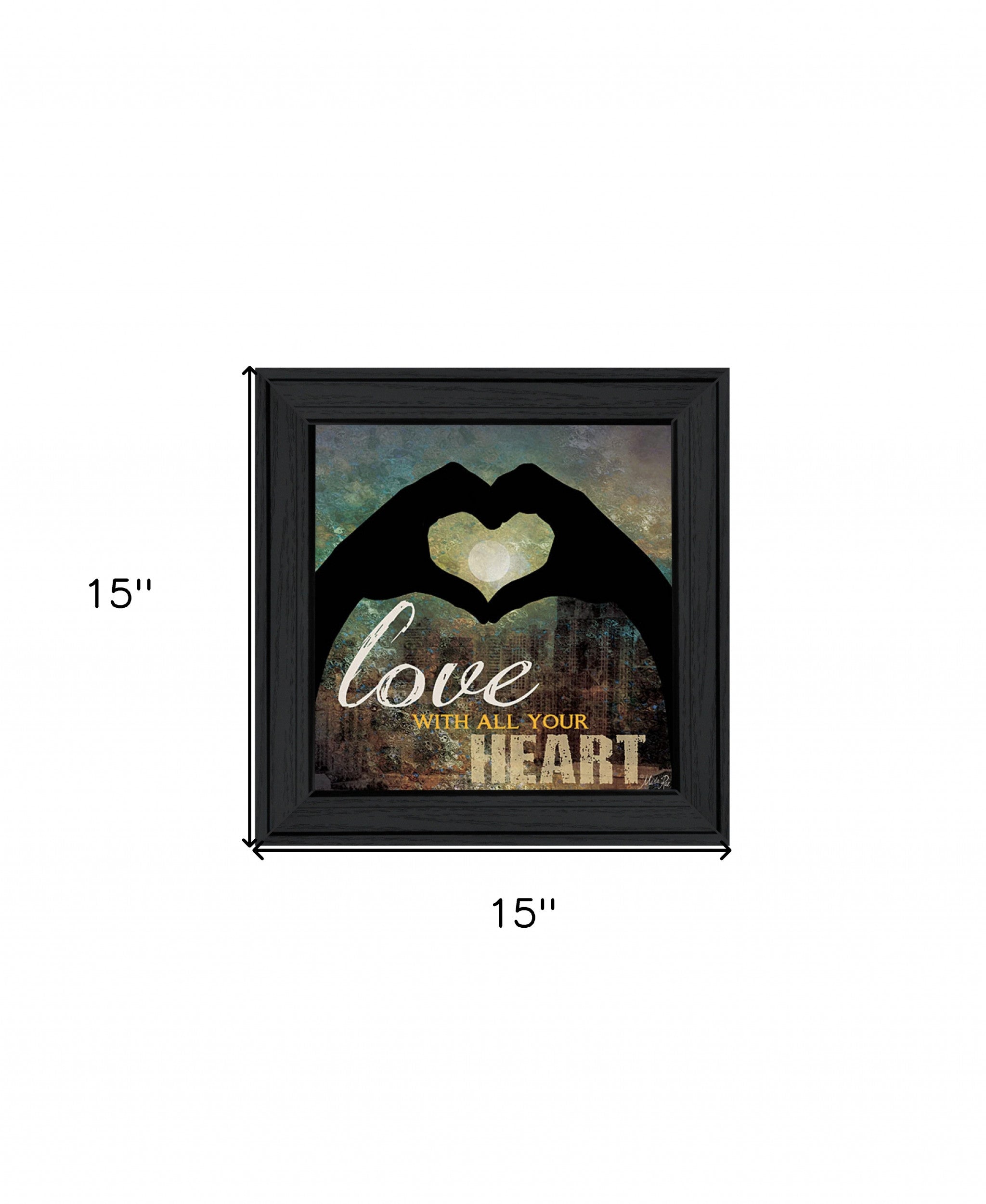 Love With All Your Heart 4 Black Framed Print Wall Art