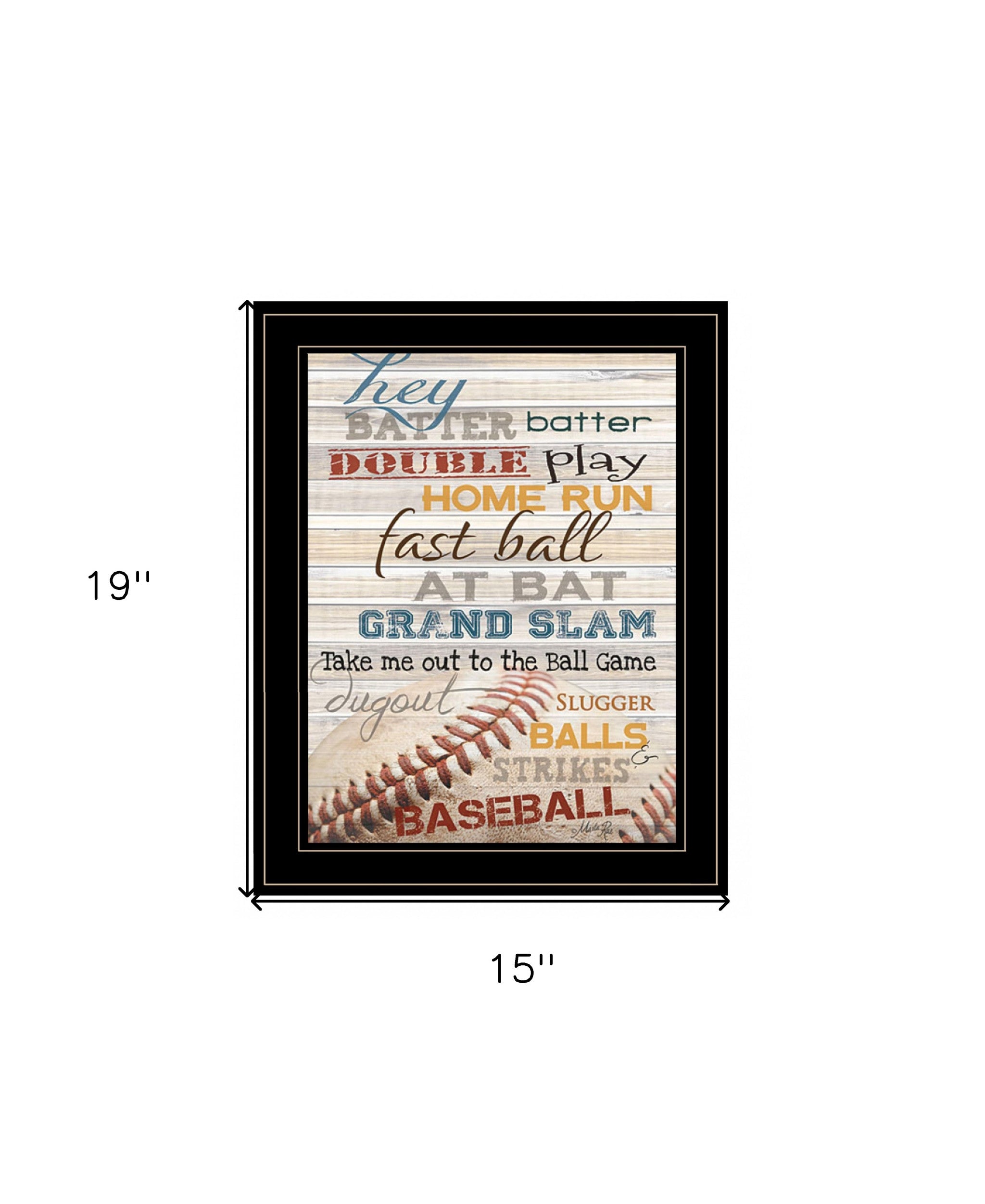 Hey Batter Batter 2 Black Framed Print Wall Art