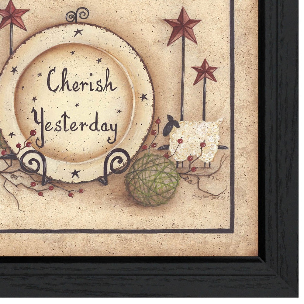 Cherish Yesterday 4 Black Framed Print Wall Art