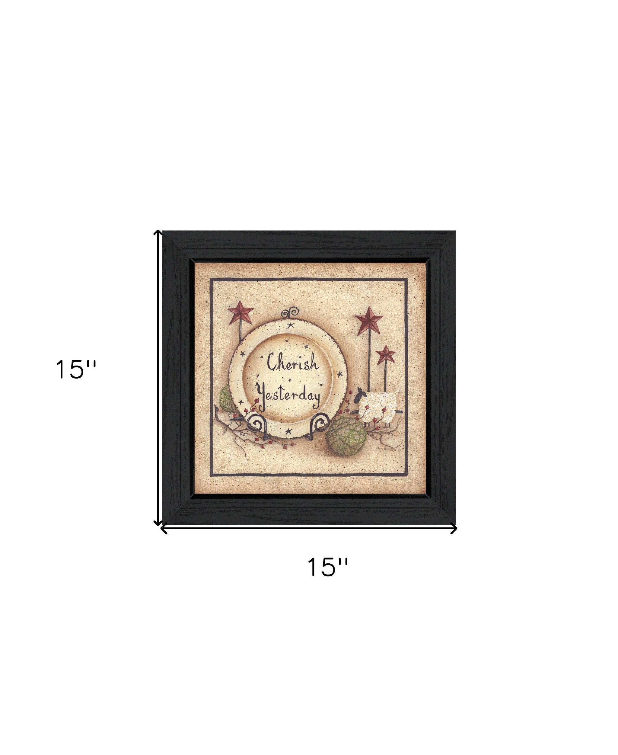 Cherish Yesterday 4 Black Framed Print Wall Art