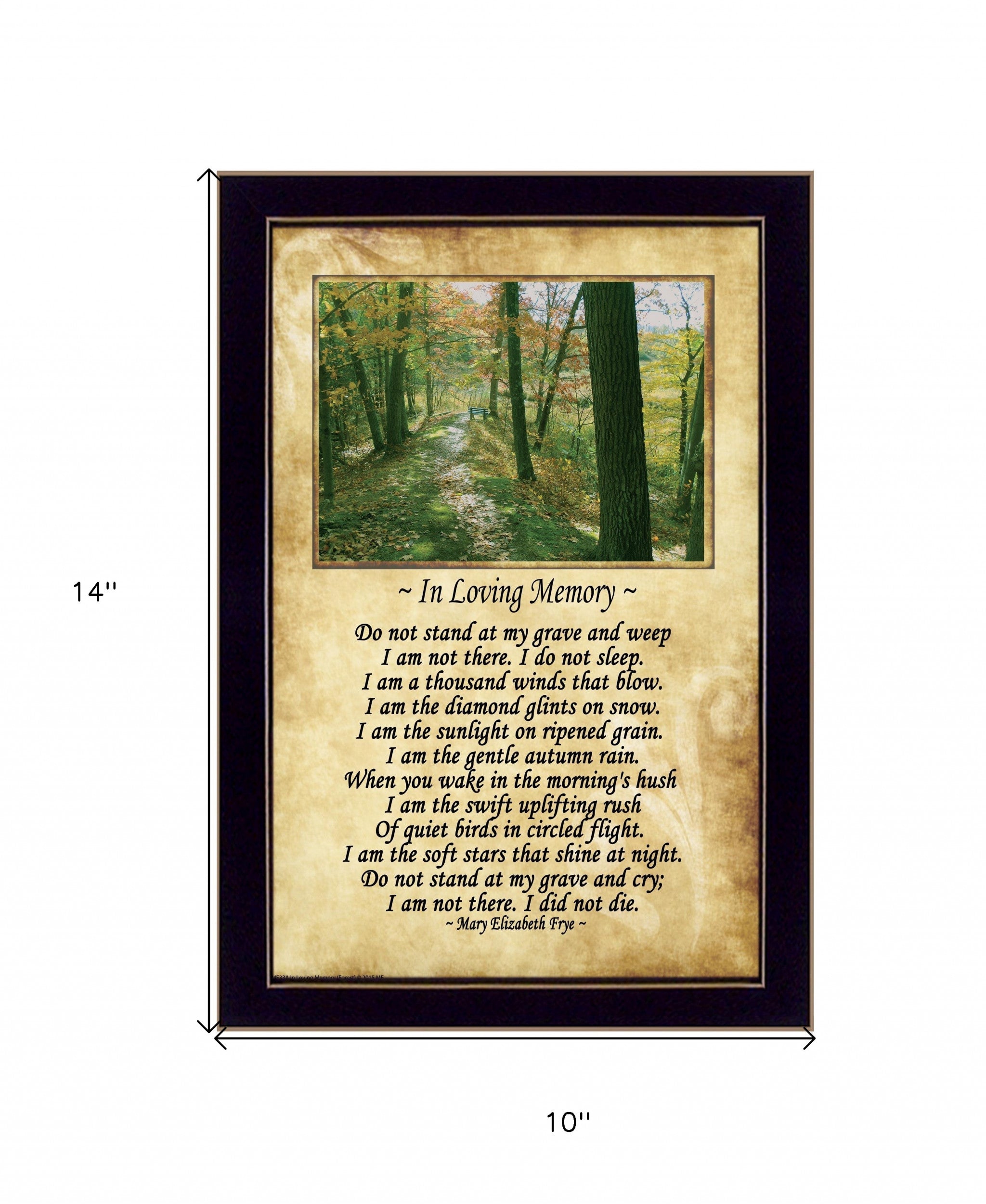 In Loving Memory Forest Black Framed Print Wall Art