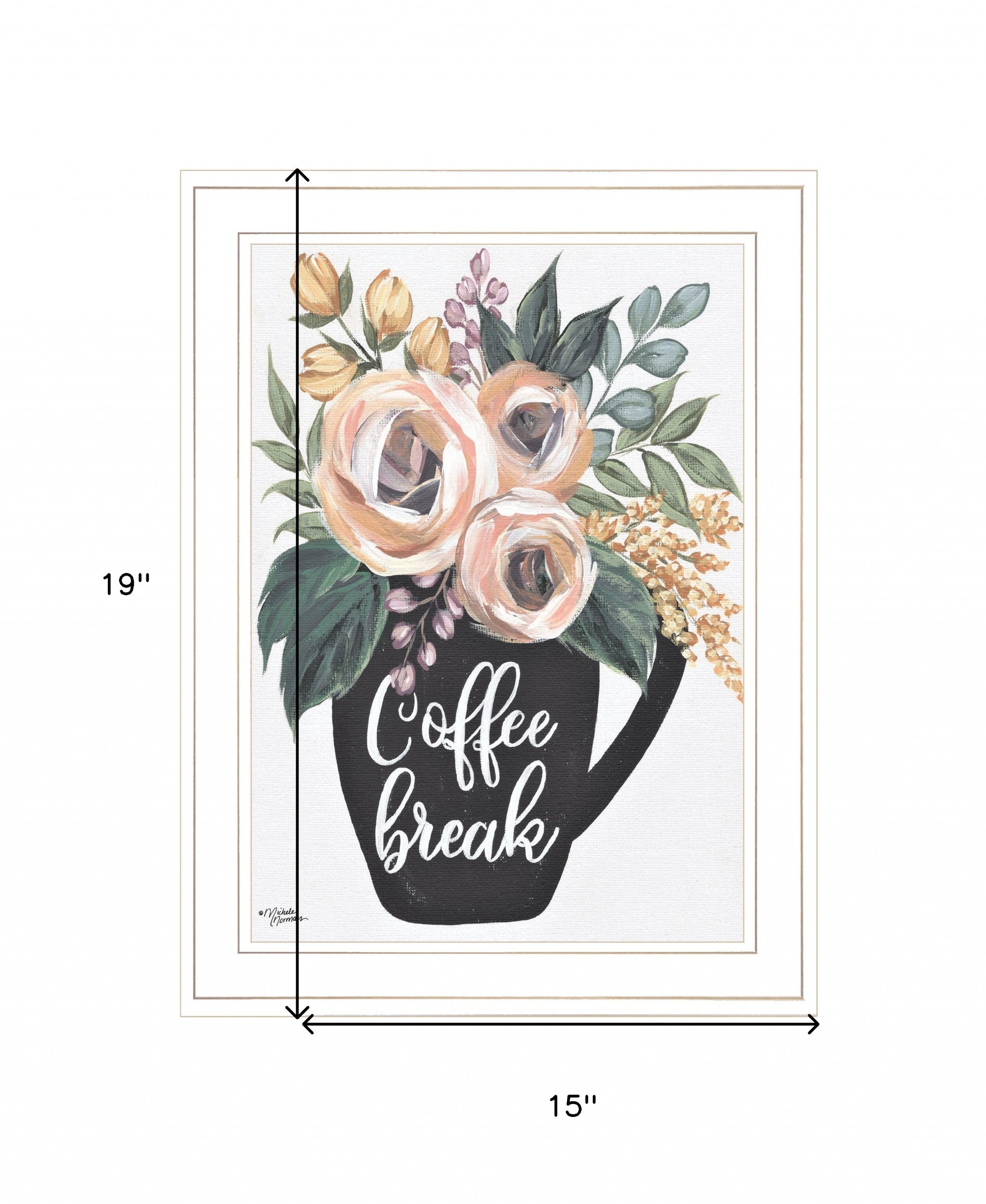 Coffee Break 1 White Framed Print Wall Art