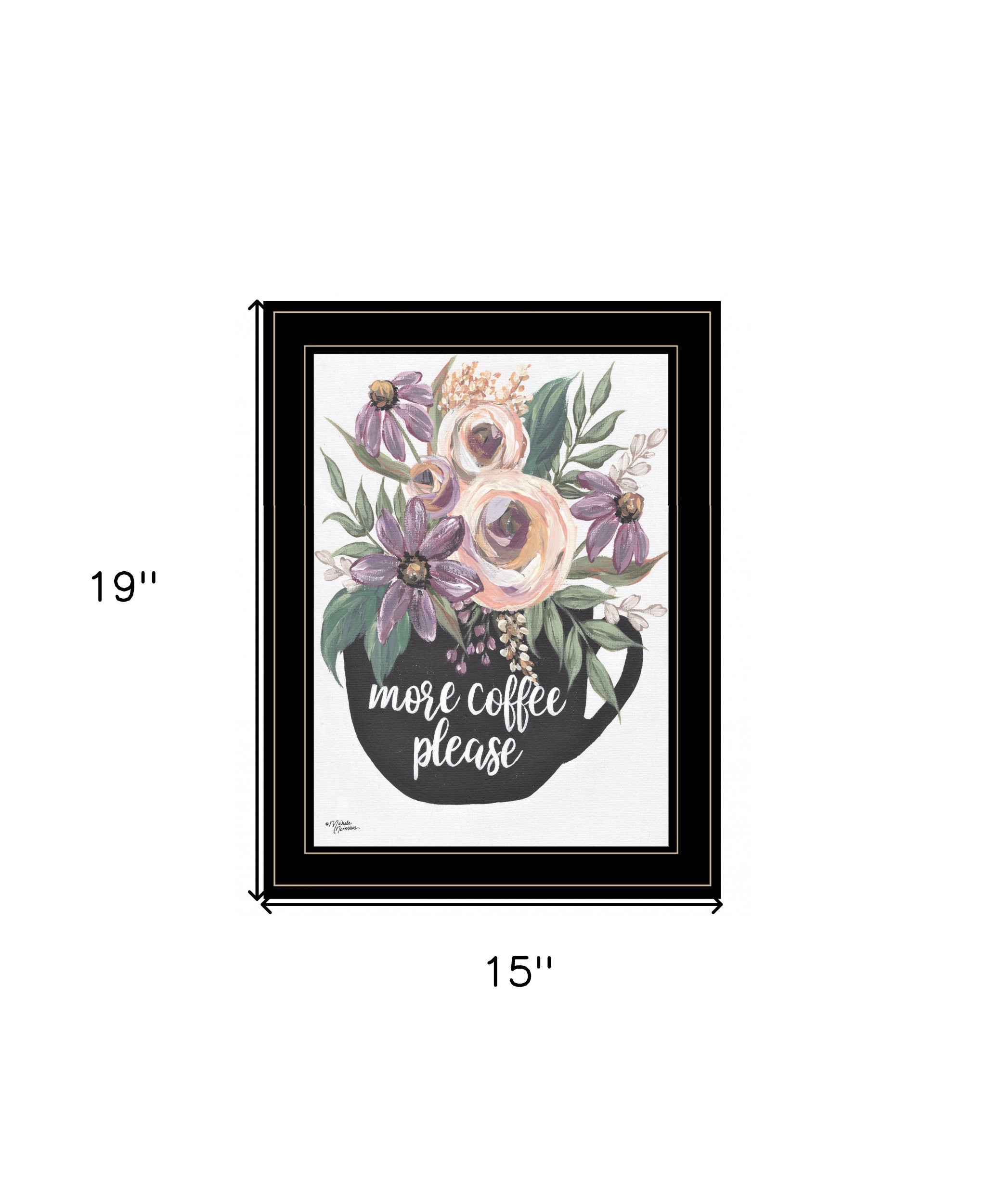 More Coffee Please 2 Black Framed Print Wall Art