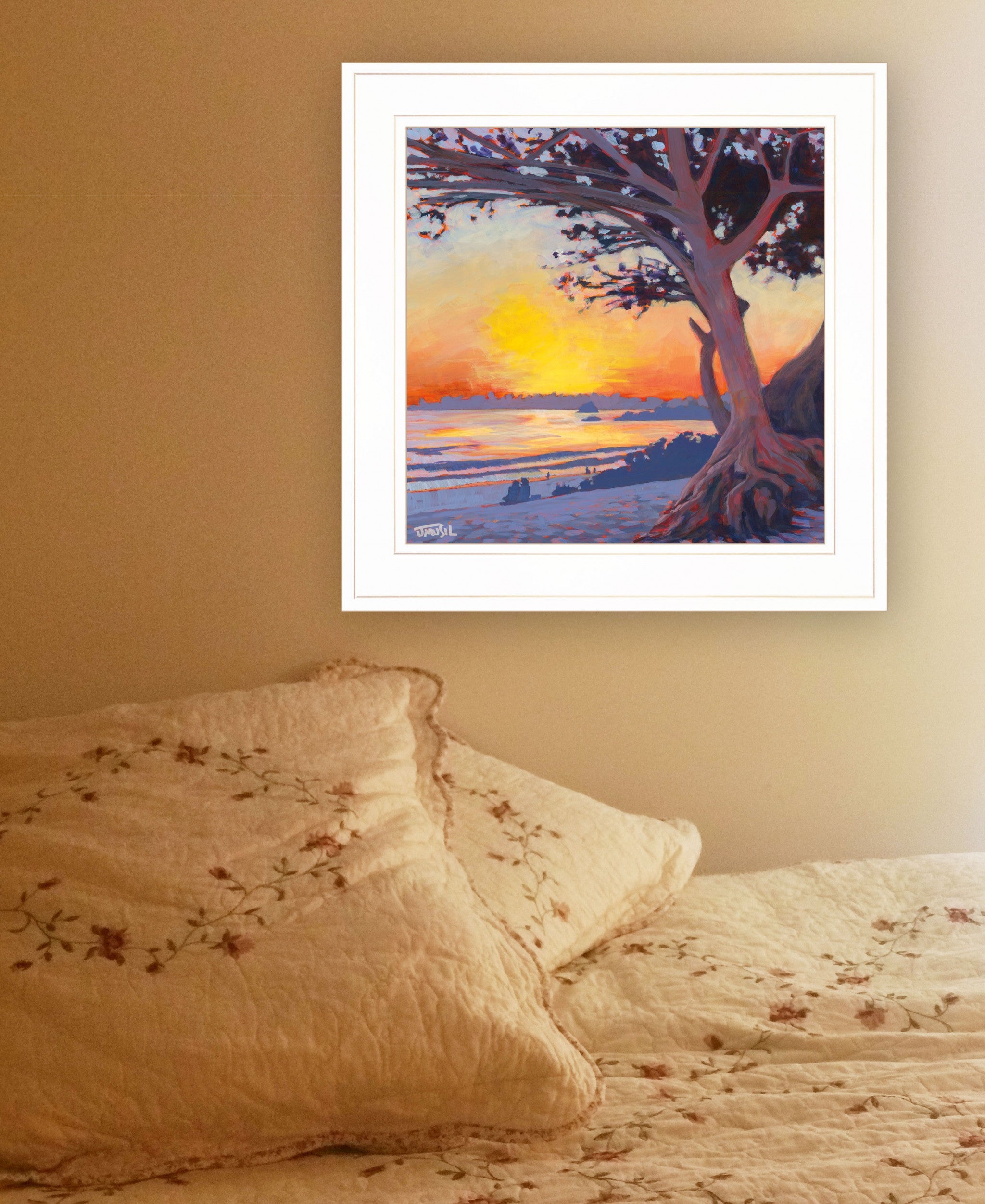 Carmel Beach 1 White Framed Print Wall Art