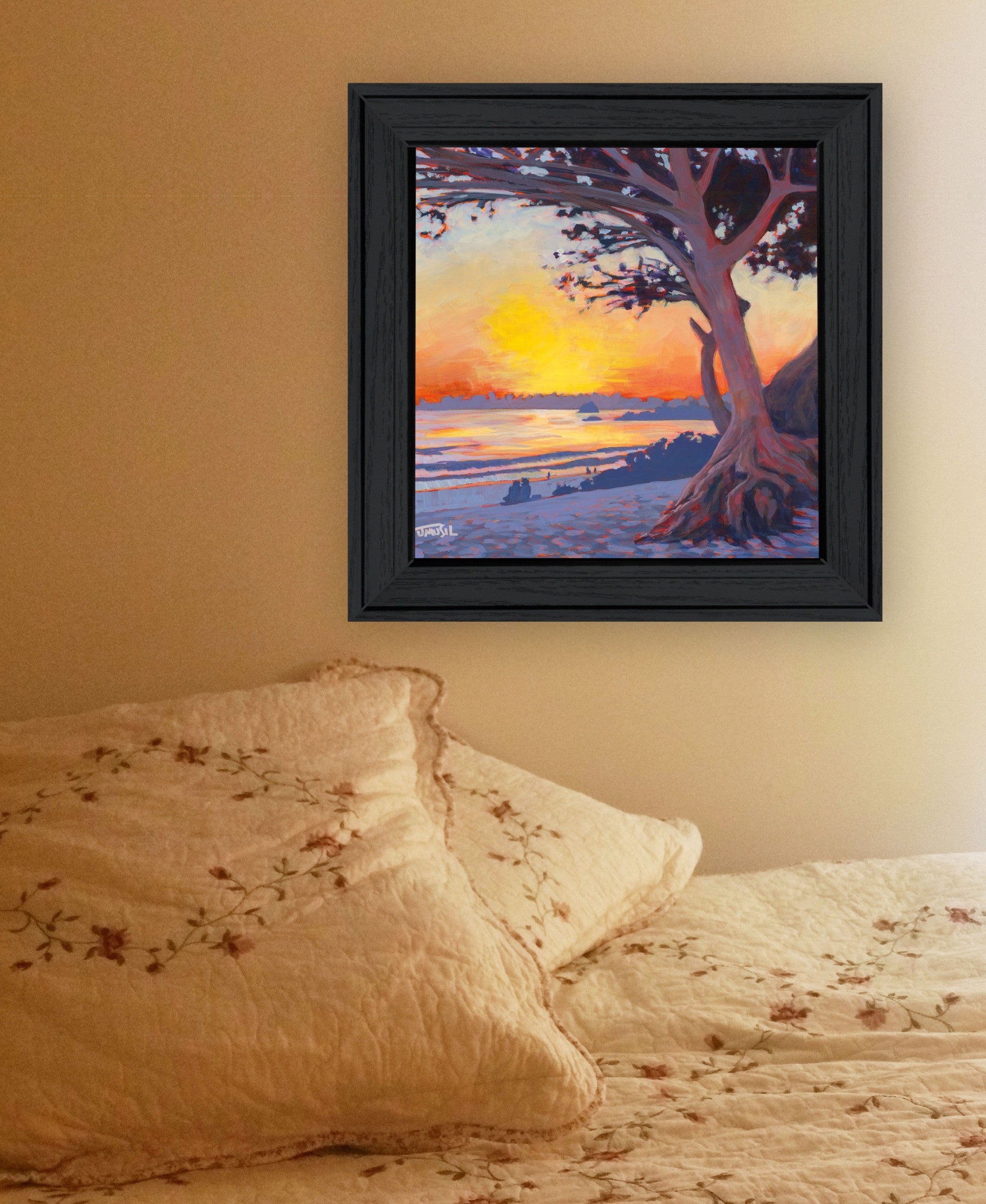 Carmel Beach 2 Black Framed Print Wall Art