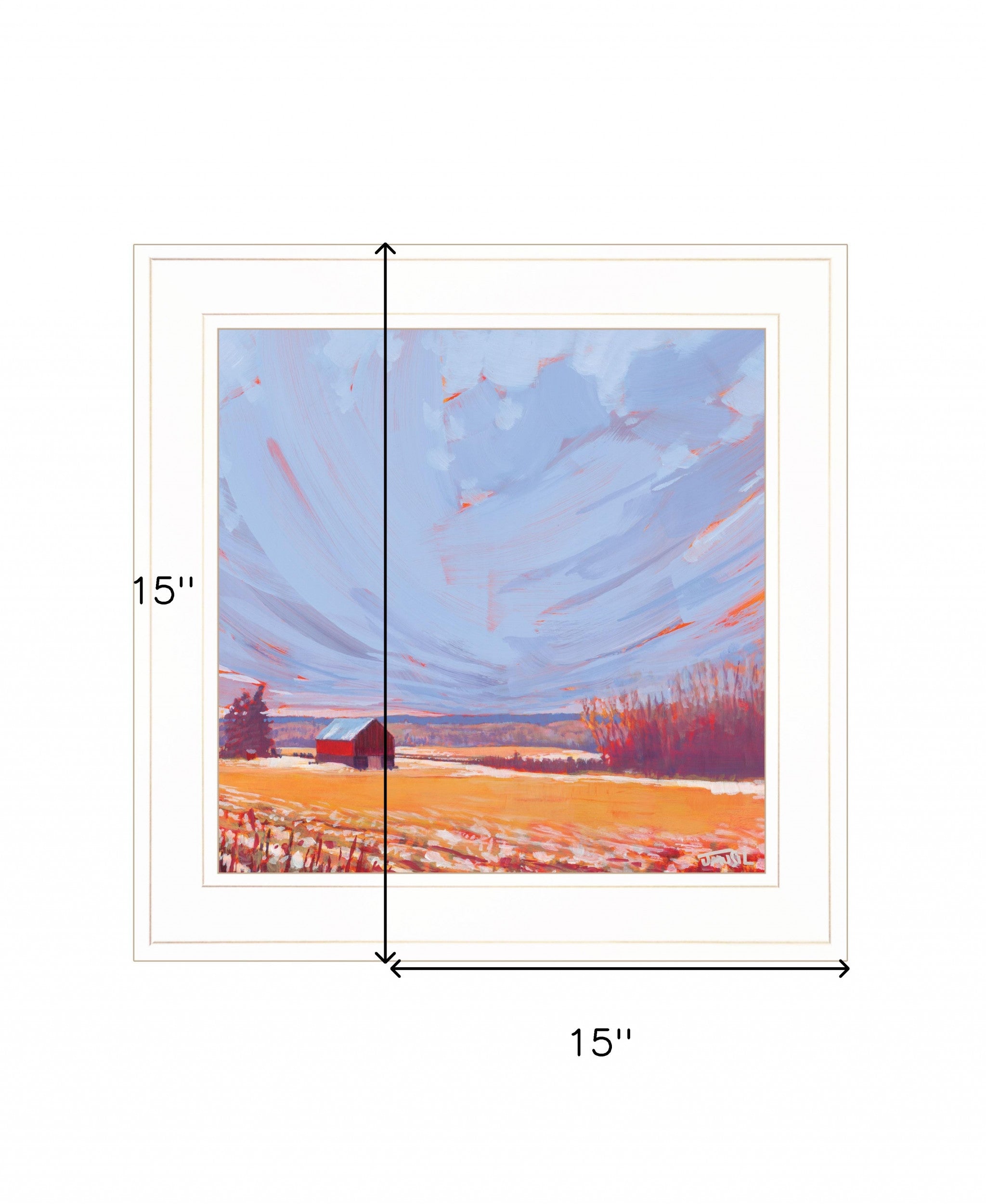 Slate Winter Sky 2 White Framed Print Wall Art