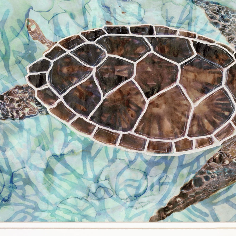 Sea Turtles Collage 1 White Framed Print Wall Art