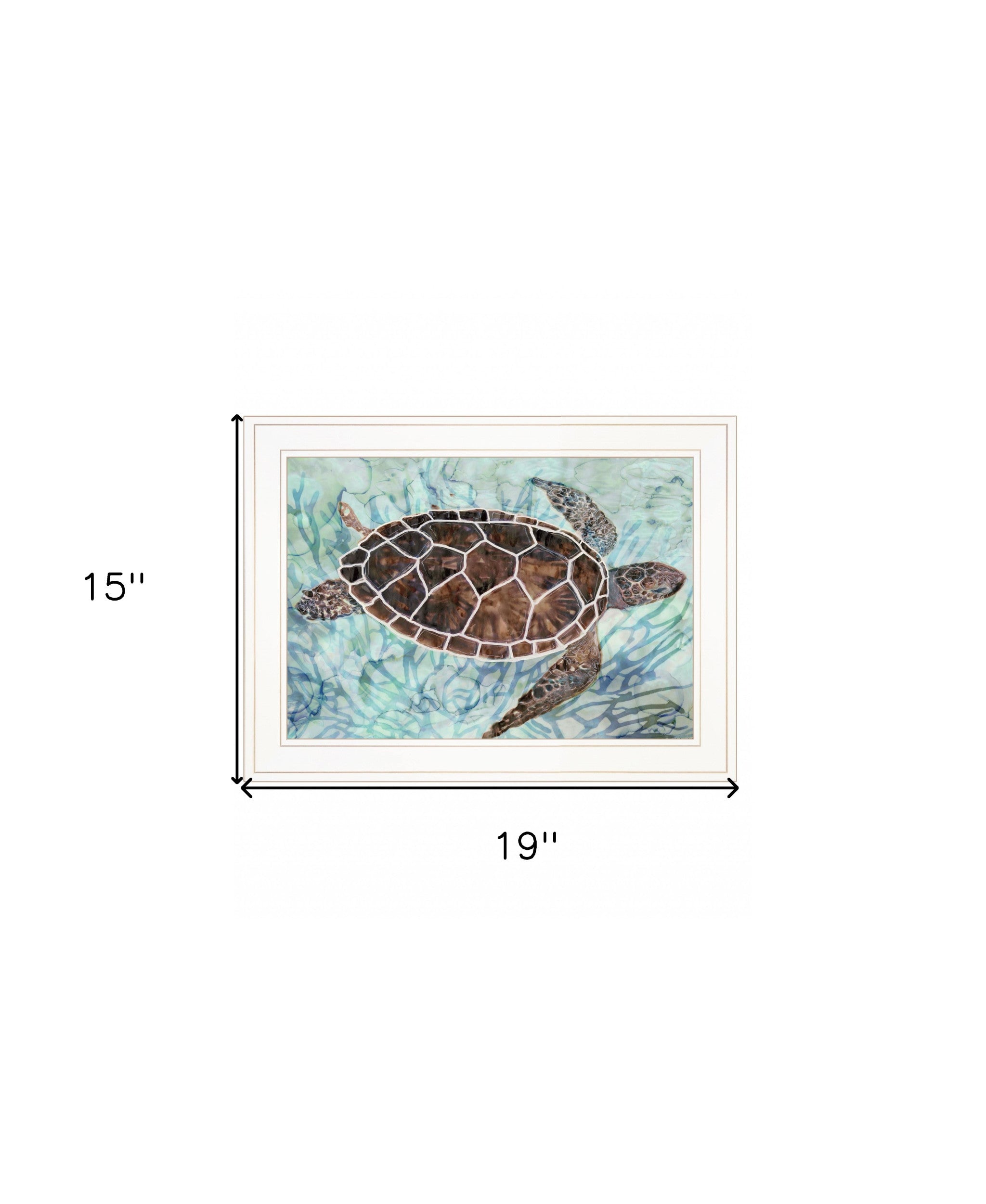 Sea Turtles Collage 1 White Framed Print Wall Art