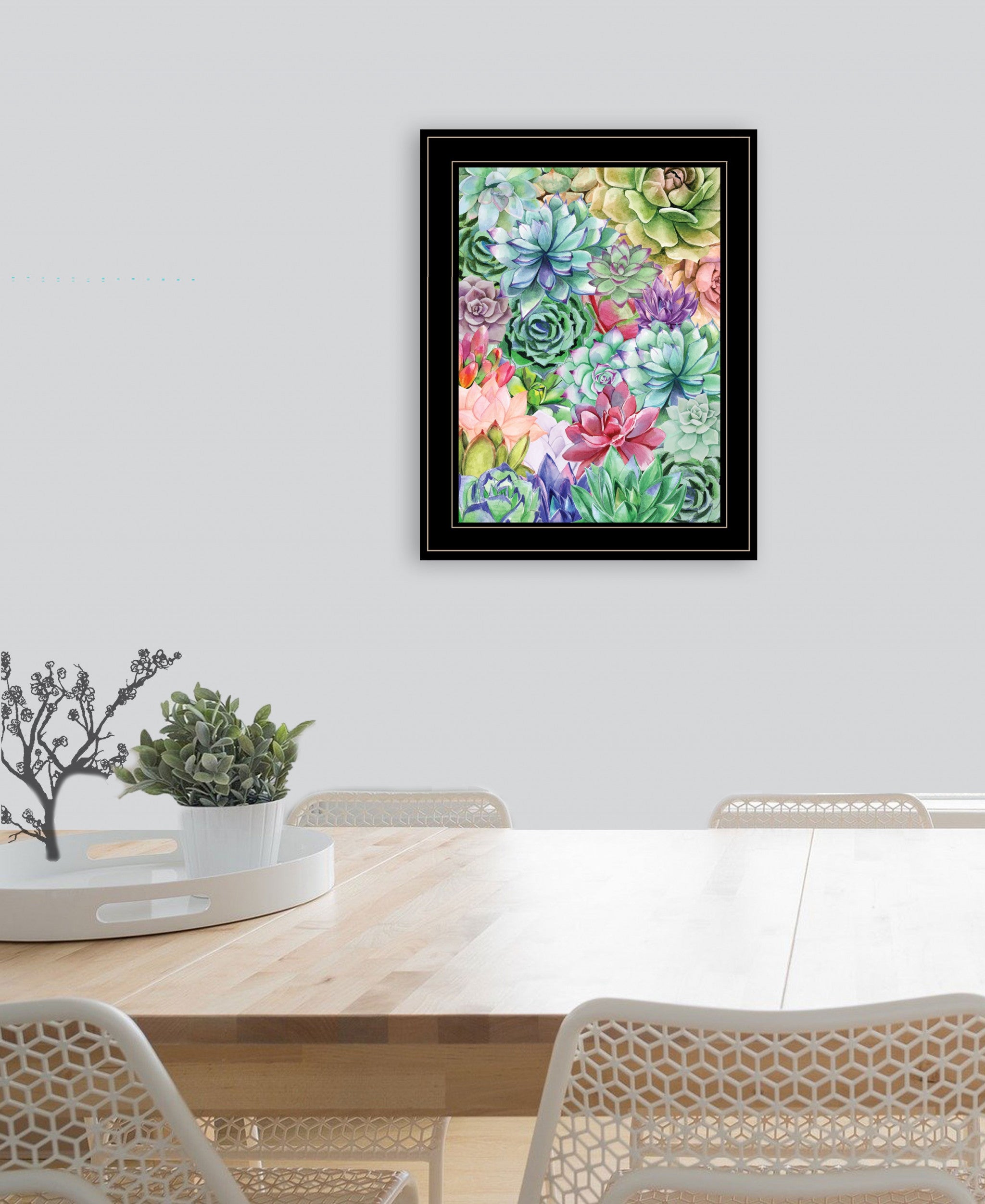 Succulents Paradise 3 Black Framed Print Wall Art