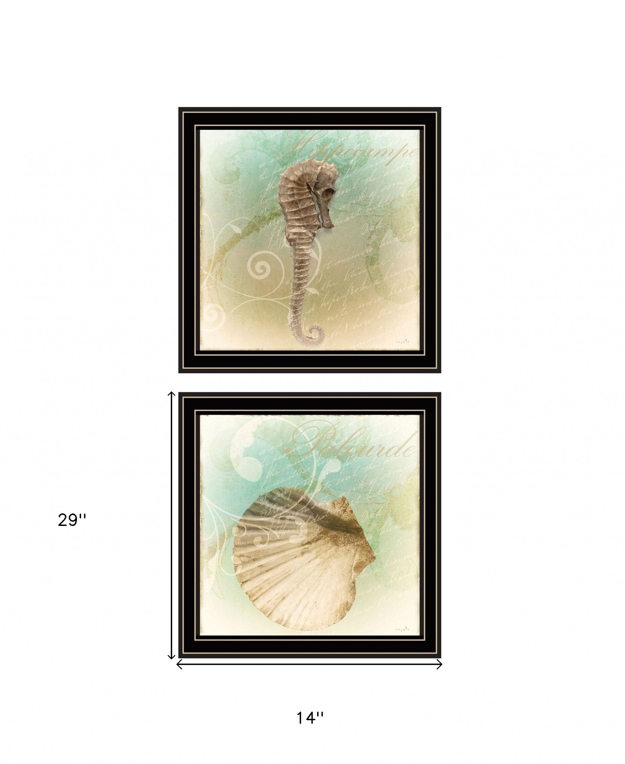 Set Of Two The Sea III And Sea IV 1 Black Framed Print Wall Art