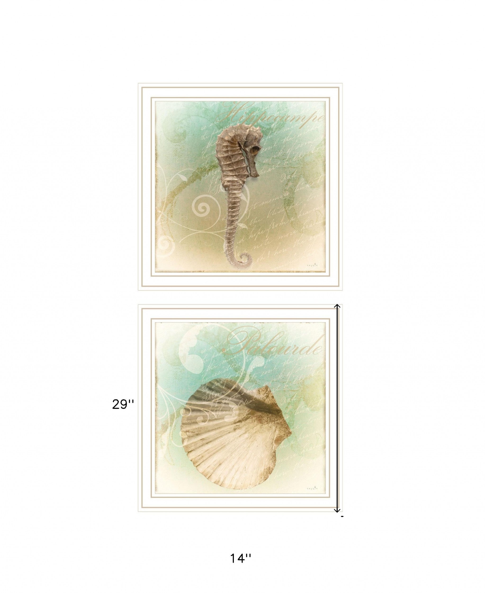 Set Of Two The Sea III And Sea IV 2 White Framed Print Wall Art