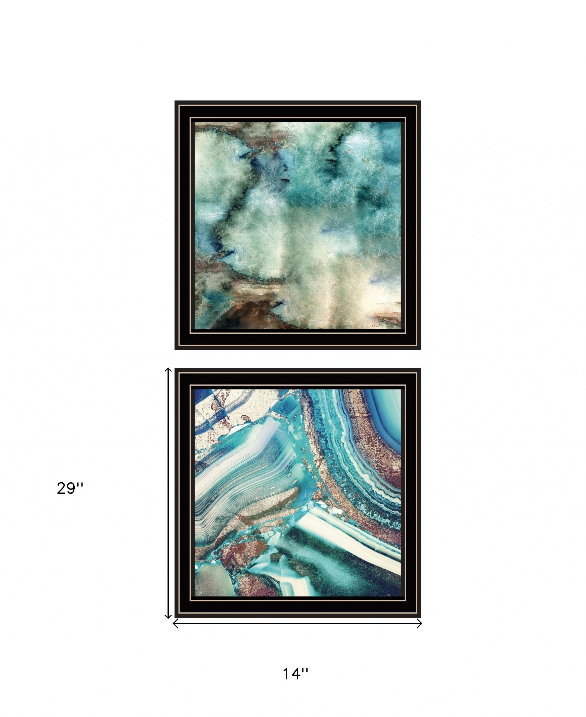 Set Of Two Earth Tones I And Sea II 1 Black Framed Print Wall Art