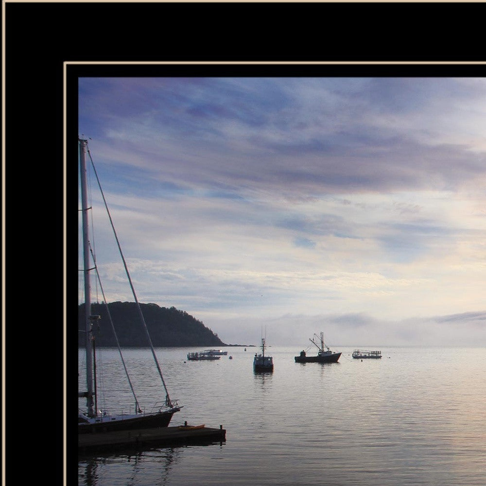 BAR HARBOR SILHOUETTES 3 Black Framed Print Wall Art