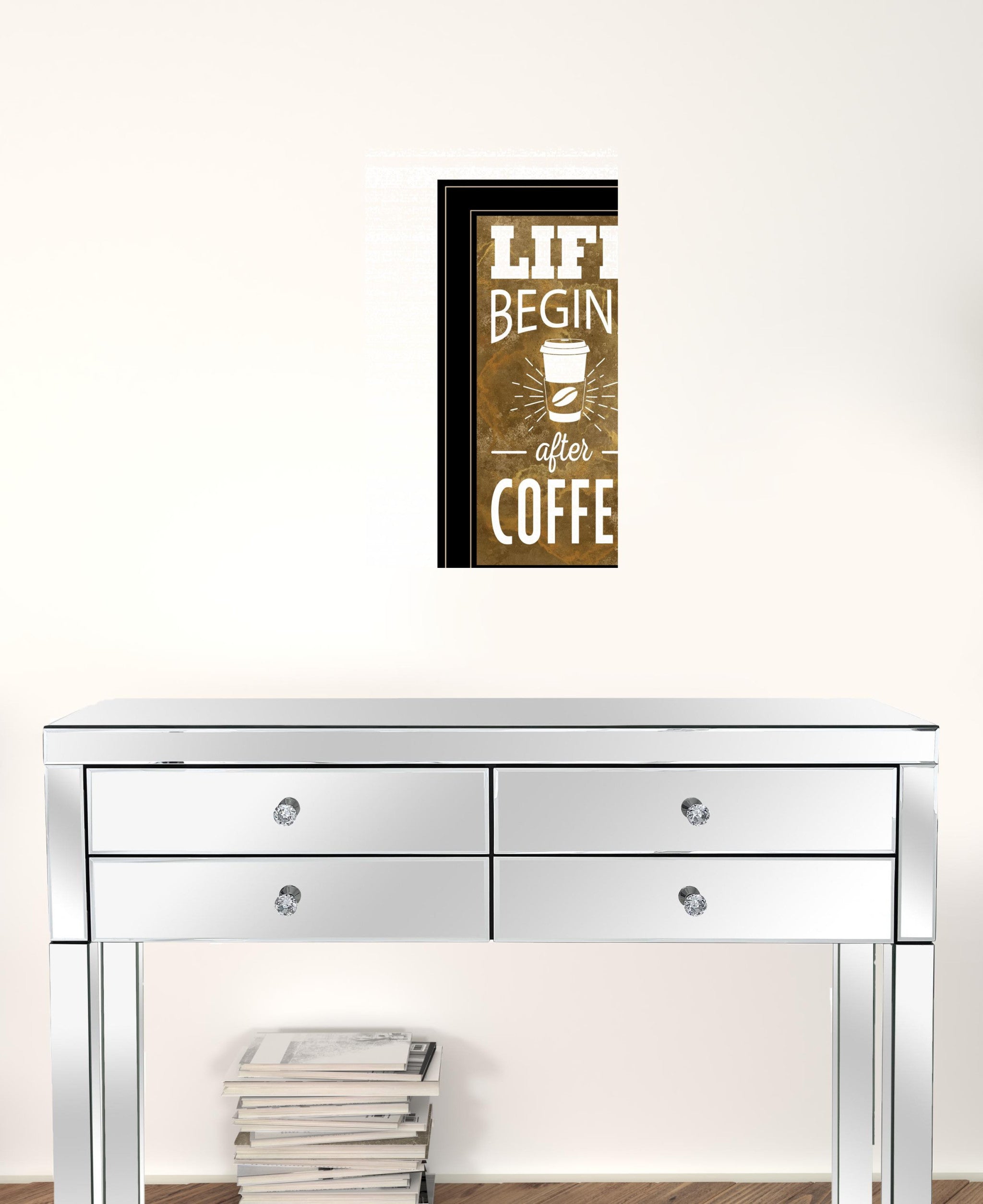 Life Begins After Coffee 3 Black Framed Print Wall Art