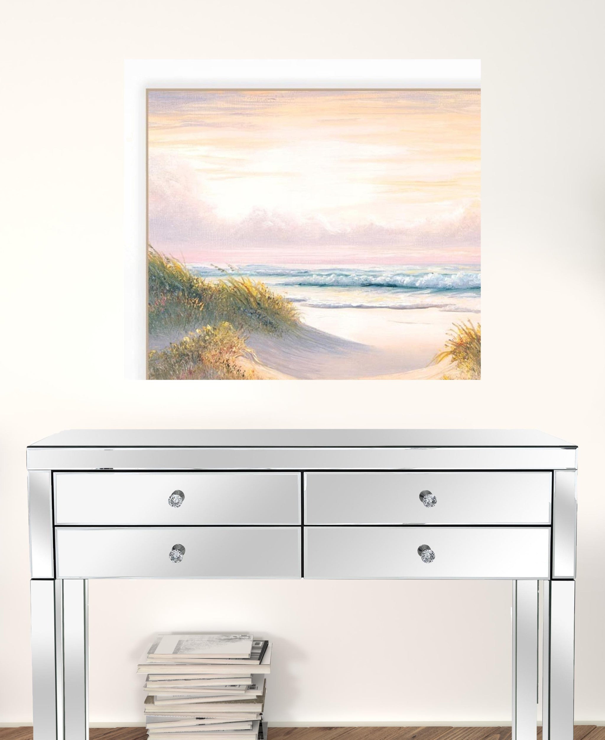 Set Of Two The Seascape 1 White Framed Print Wall Art