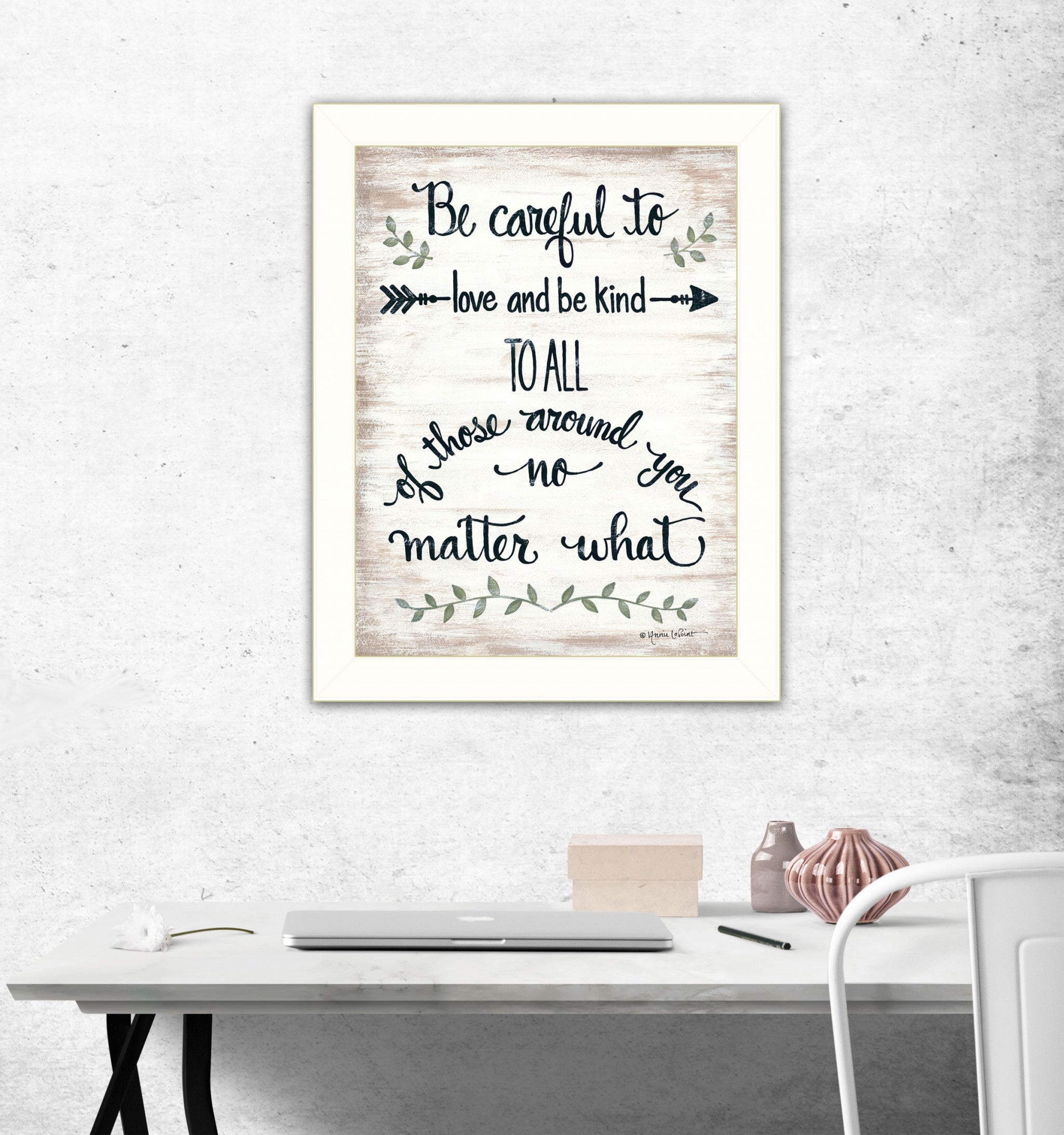 Be Careful 1 White Framed Print Wall Art