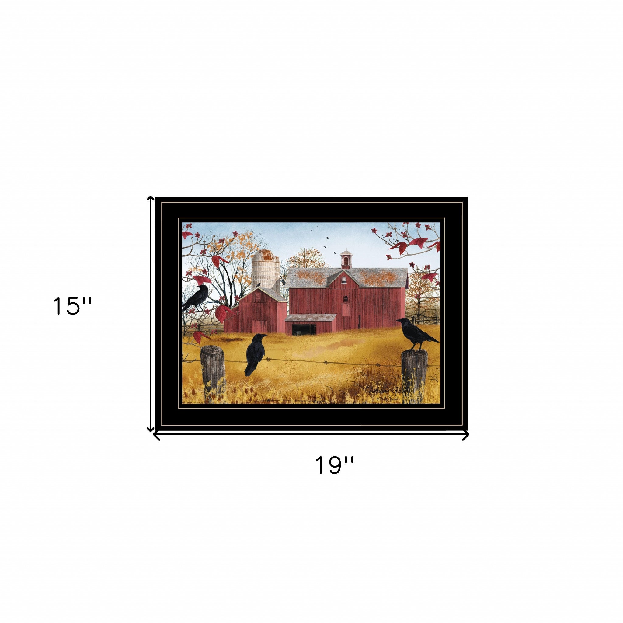 Autumn Gold 2 Black Framed Print Wall Art