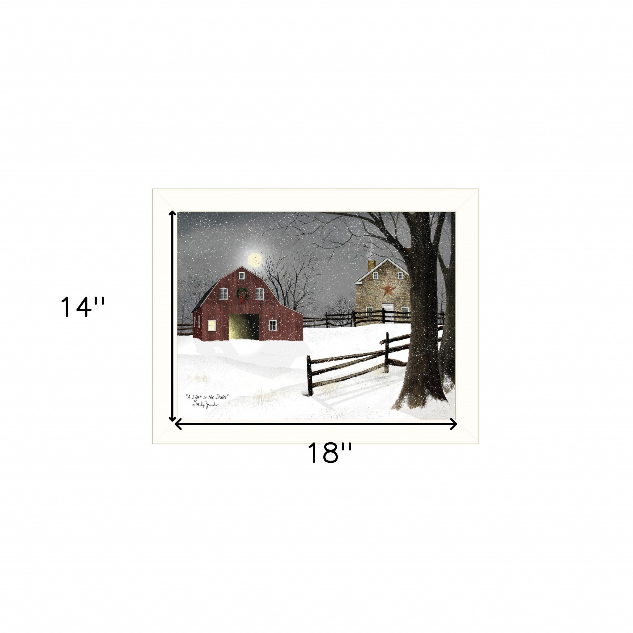 Light In The Stable 1 White Framed Print Wall Art