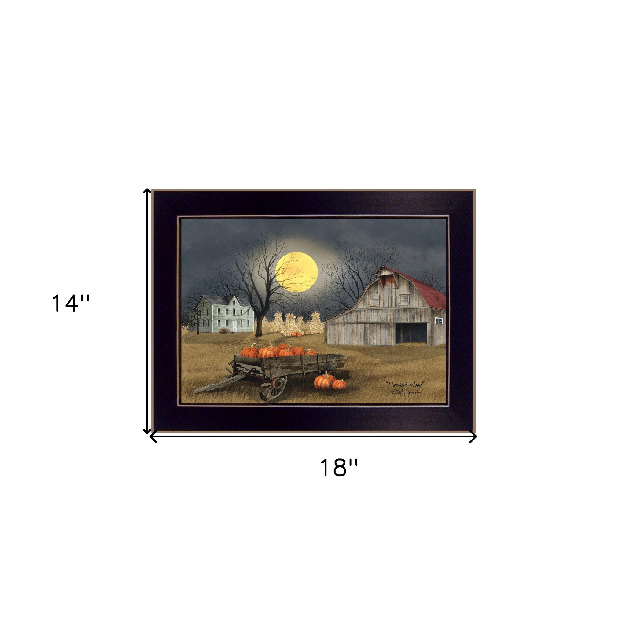 Harvest Moon 2 Black Framed Print Wall Art