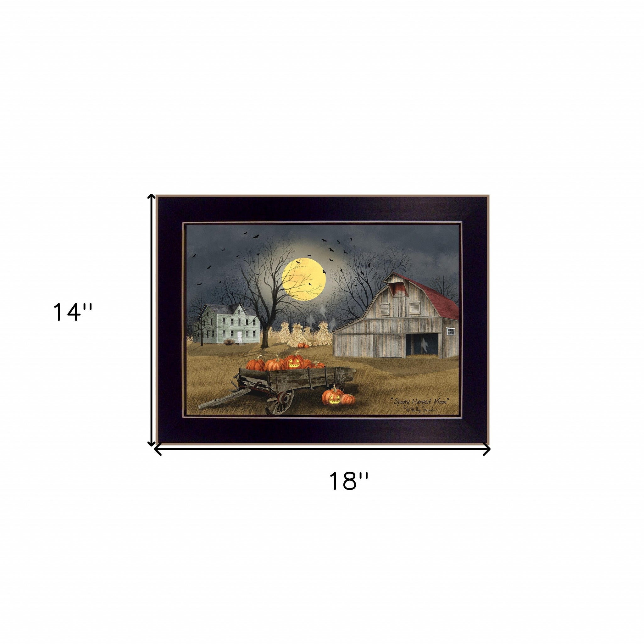 Spooky Harvest Moon 1 Black Framed Print Wall Art