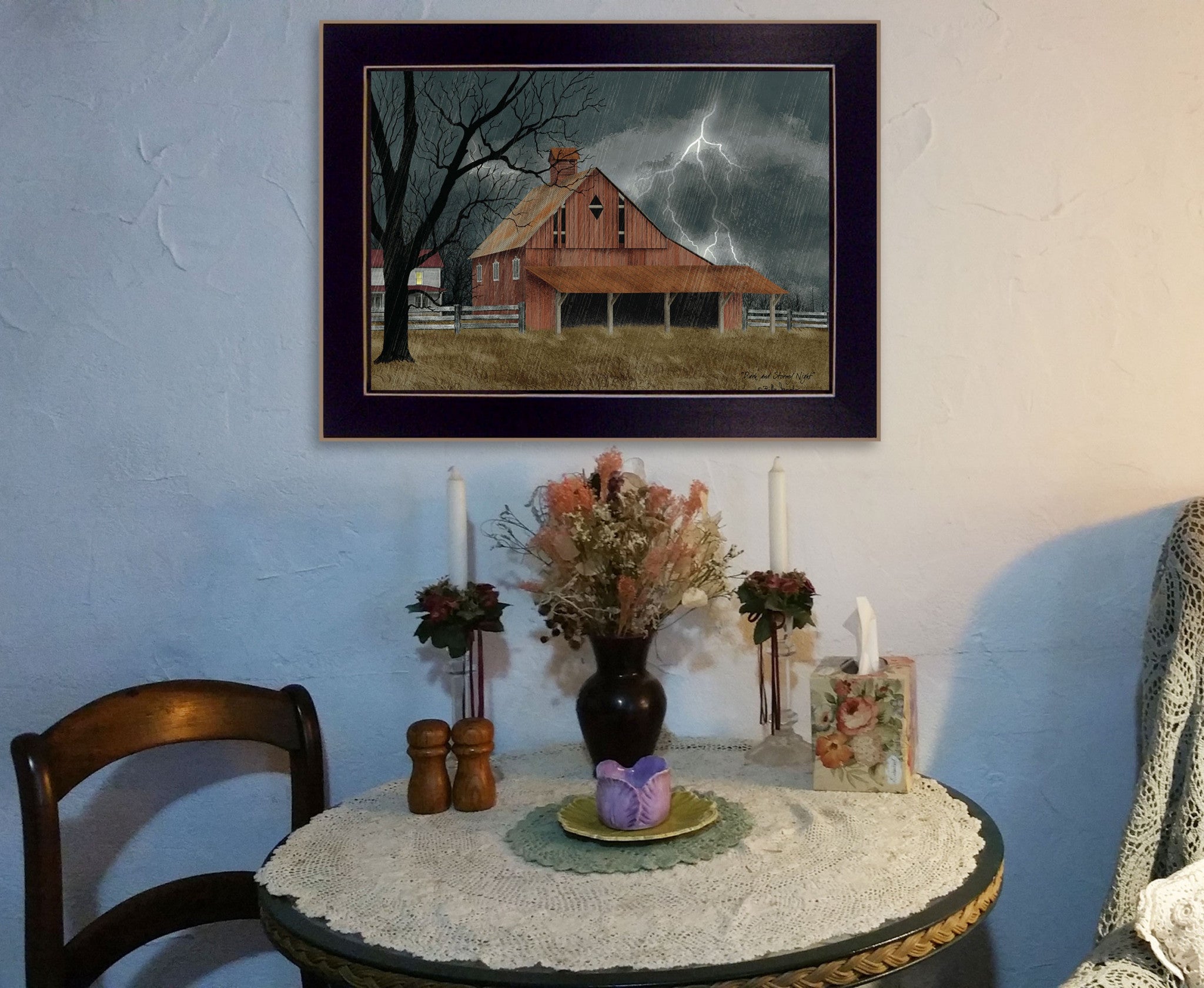 Dark And Stormy Night 1 Black Framed Print Wall Art