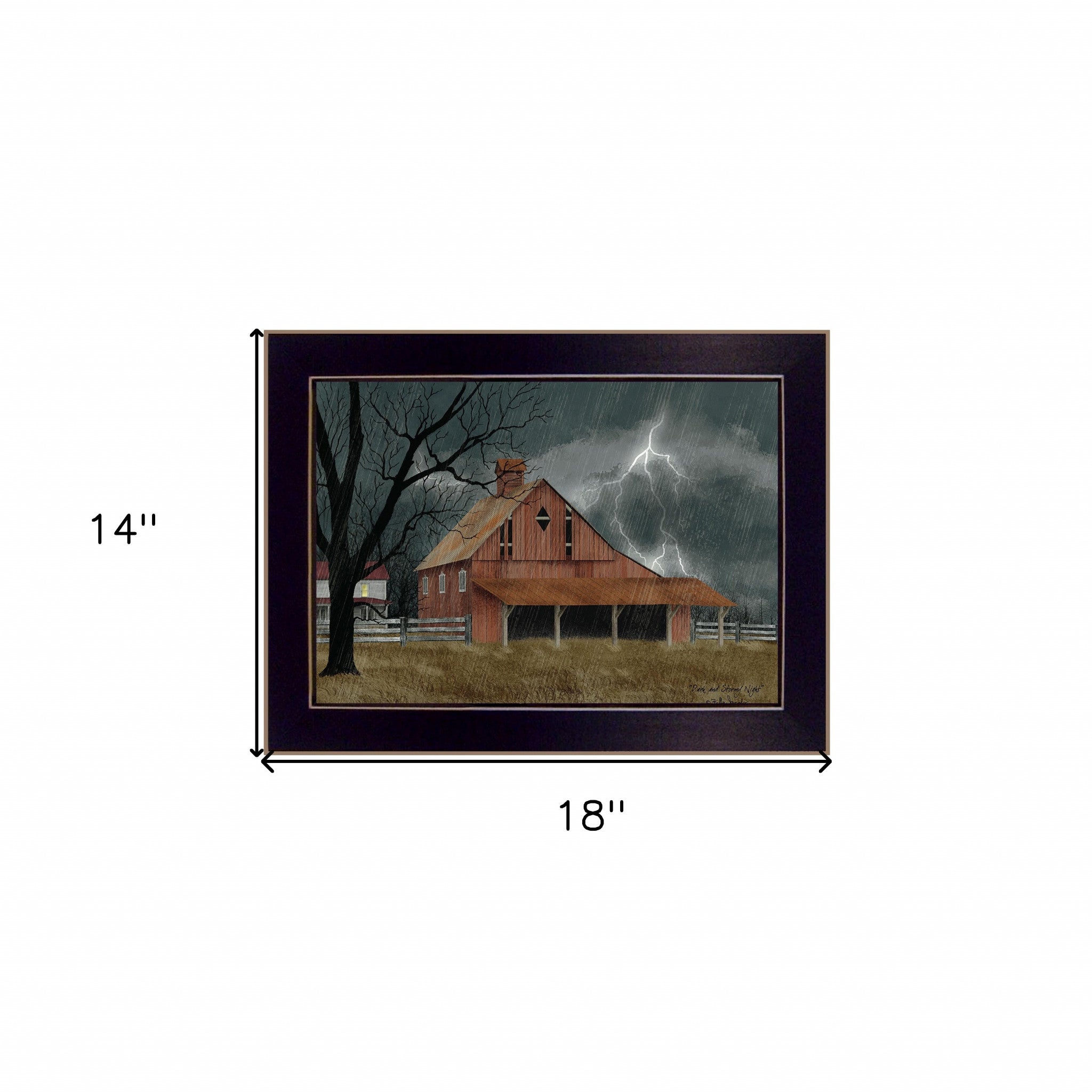 Dark And Stormy Night 1 Black Framed Print Wall Art