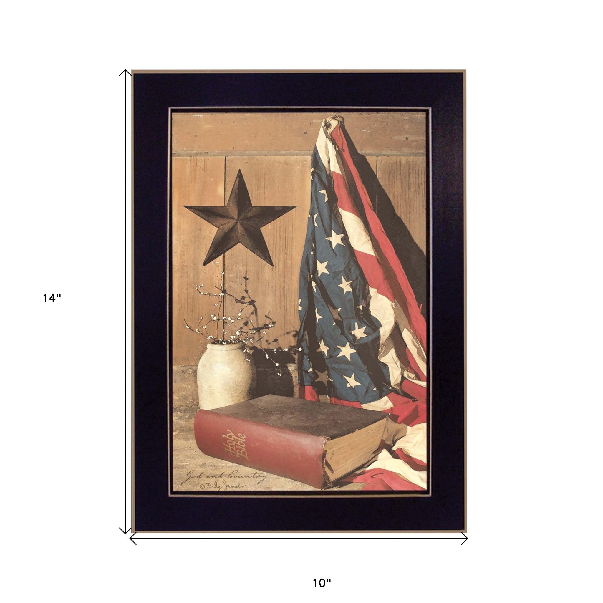 God And Country Black Framed Print Wall Art