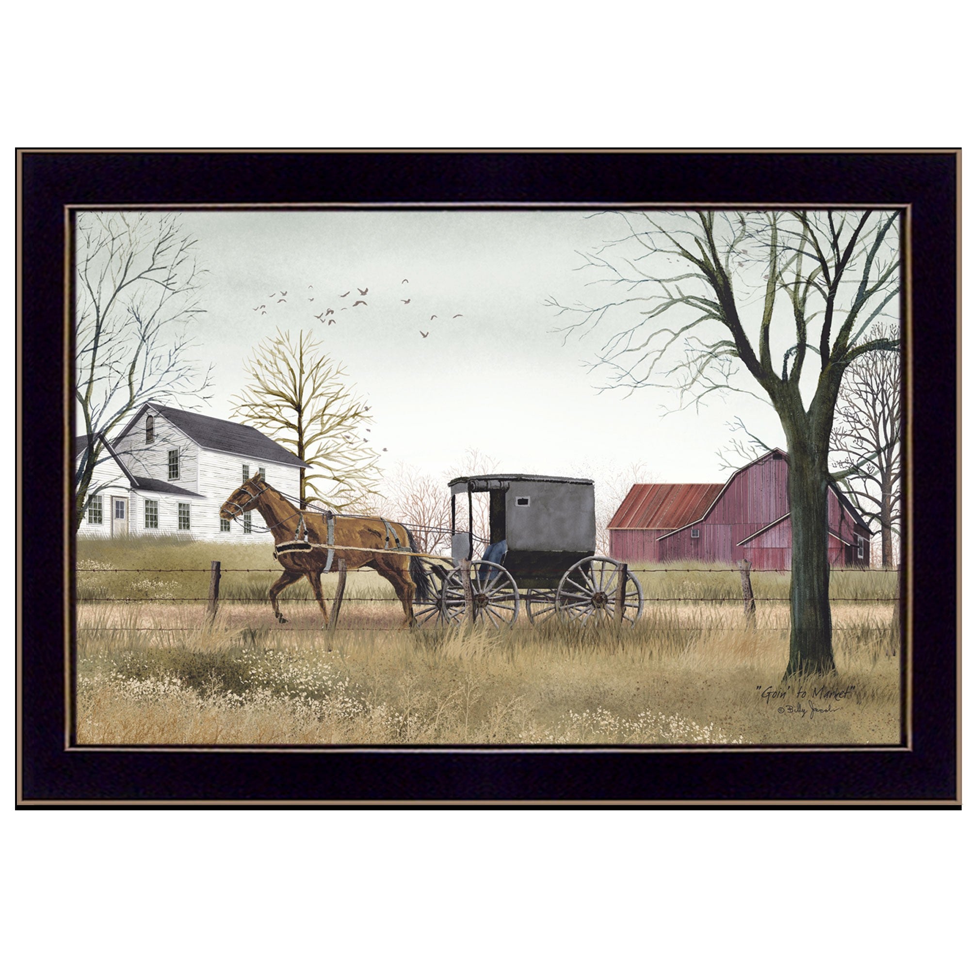 Goin To Market Black Framed Print Wall Art