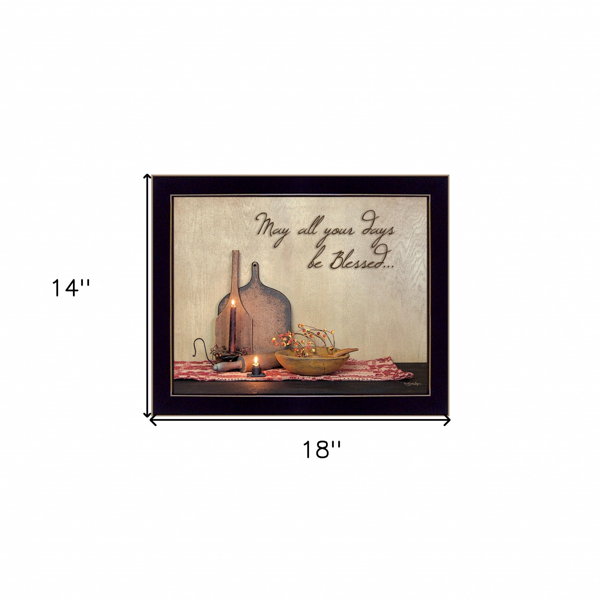 May All Your Days Be Blessed Black Framed Print Wall Art