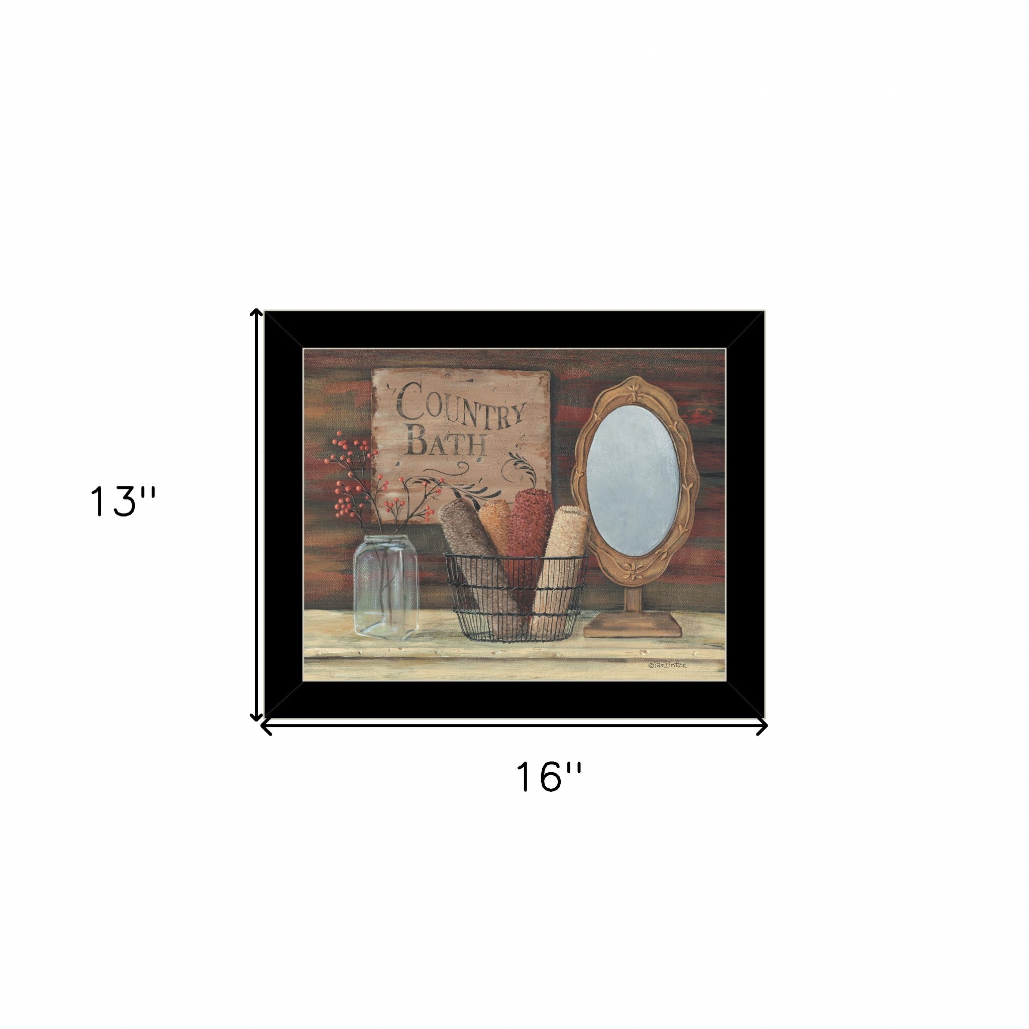 Country Bath 7 Black Framed Print Wall Art