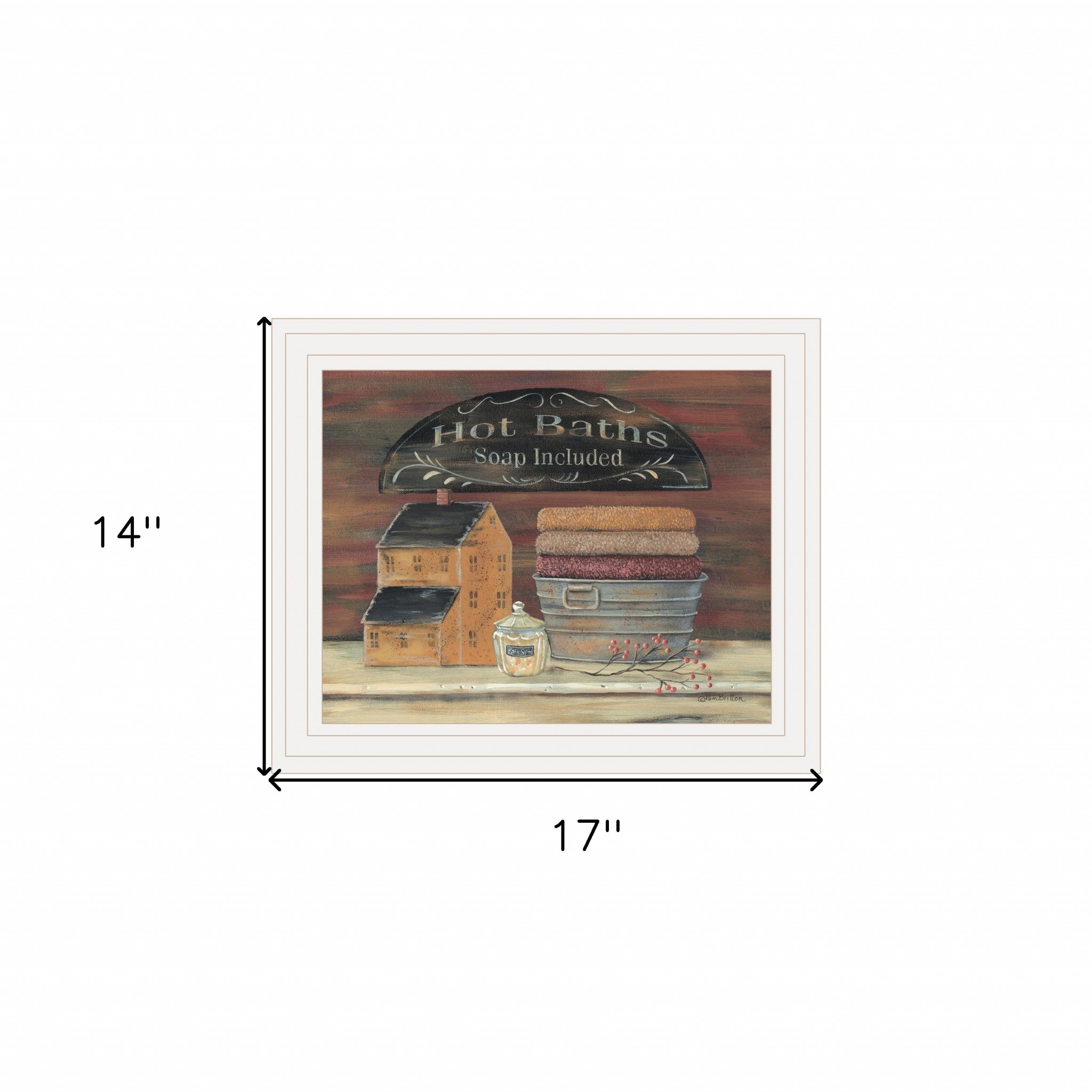 HOT BATH 8 White Framed Print Wall Art