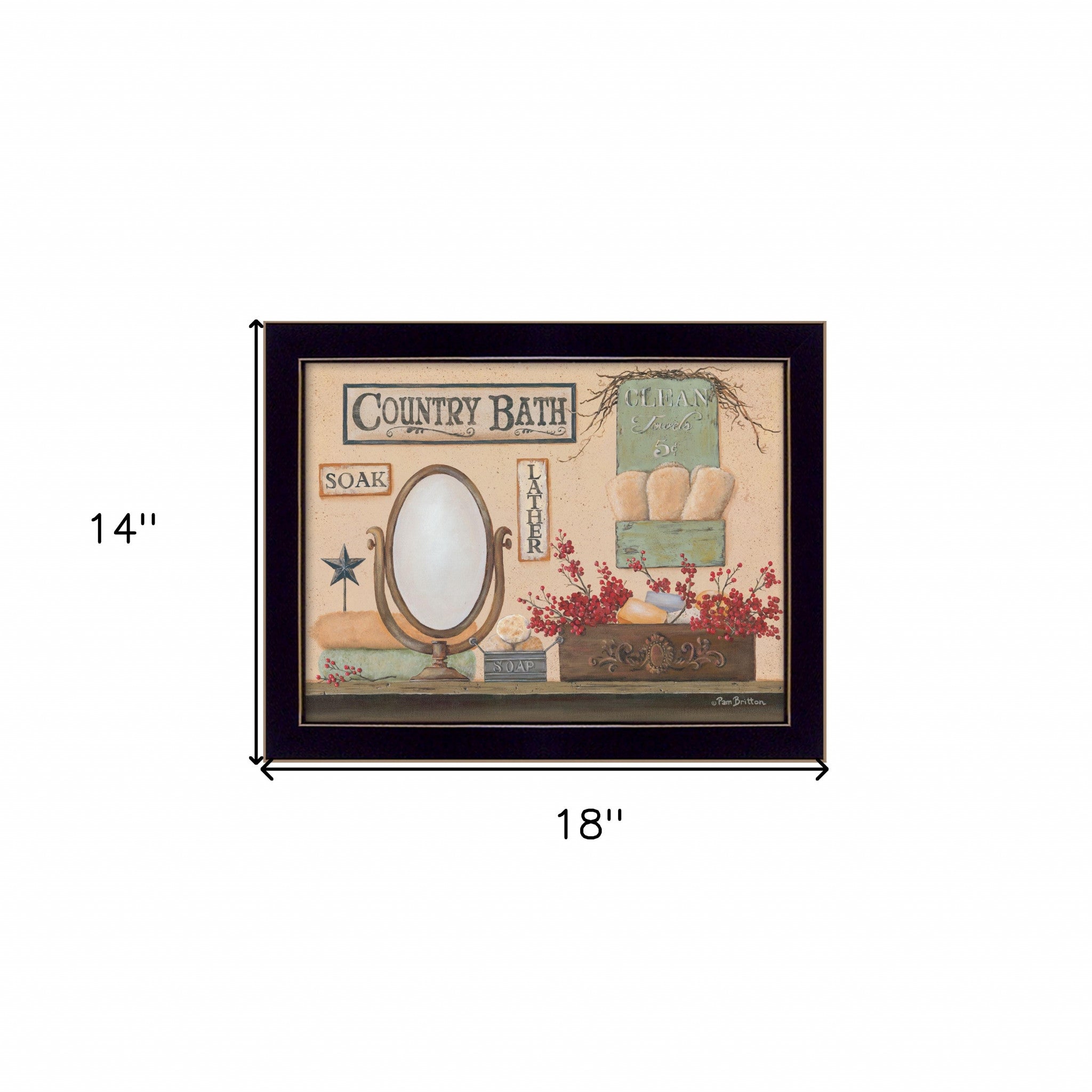 Country Bath 10 Black Framed Print Bathroom Wall Art